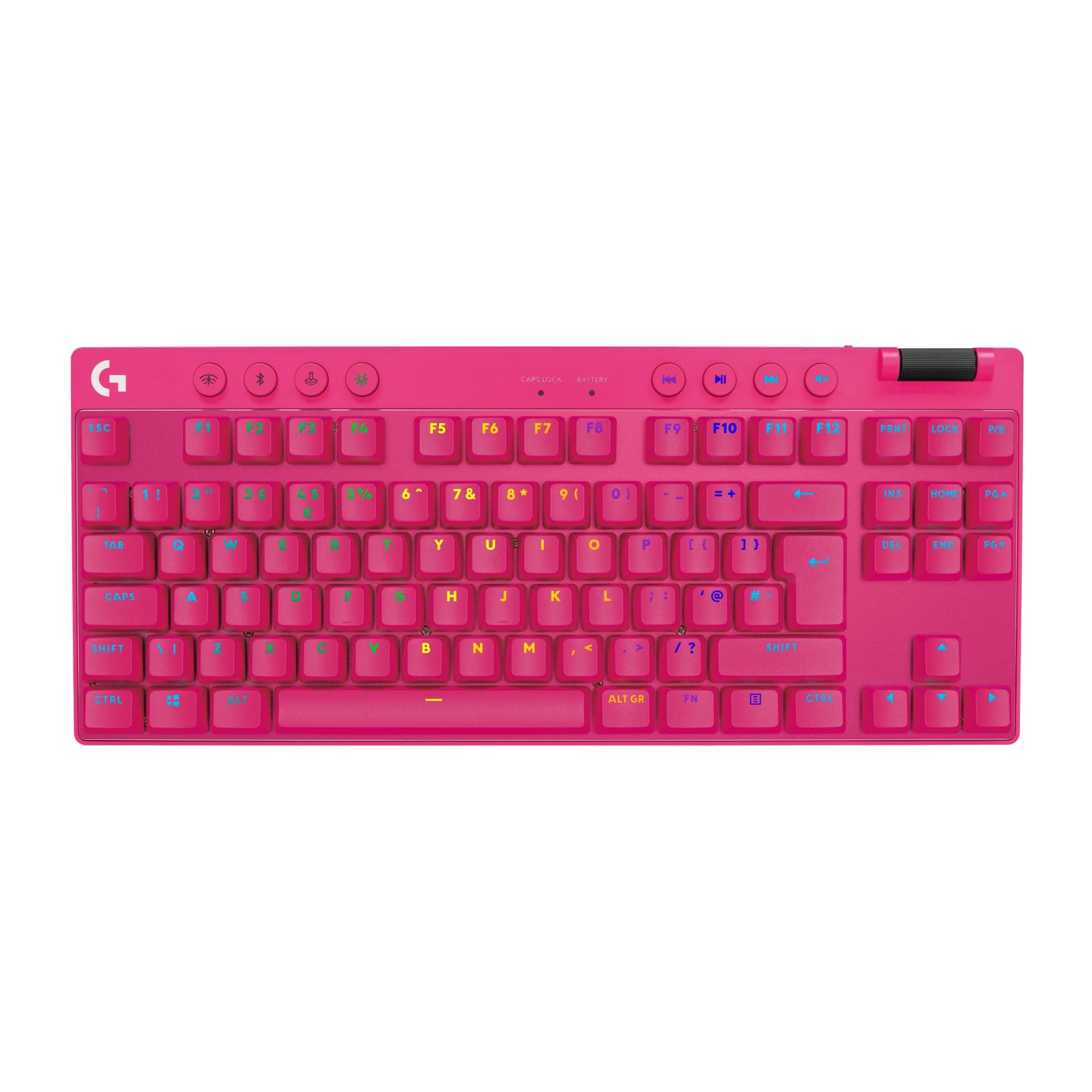 Logitech G PRO X TKL LIGHTSPEED Wireless Gaming Keyboard, Ultra Portable Tenkeyless Design, LIGHTSYNC RGB, Tactile Switches (GX Brown), QWERTY UK English Layout, Magenta