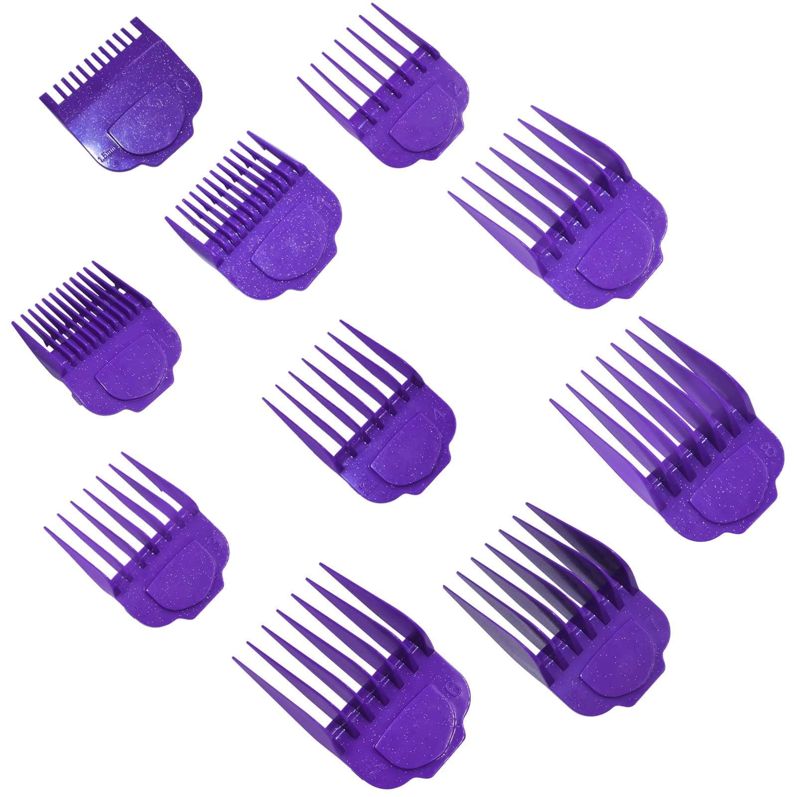 Magnetic Clipper Guards Guide Comb Set Compatible with Andis Master Hair Clippers,Size form to 1/16 to 1 in,10pcs Purple