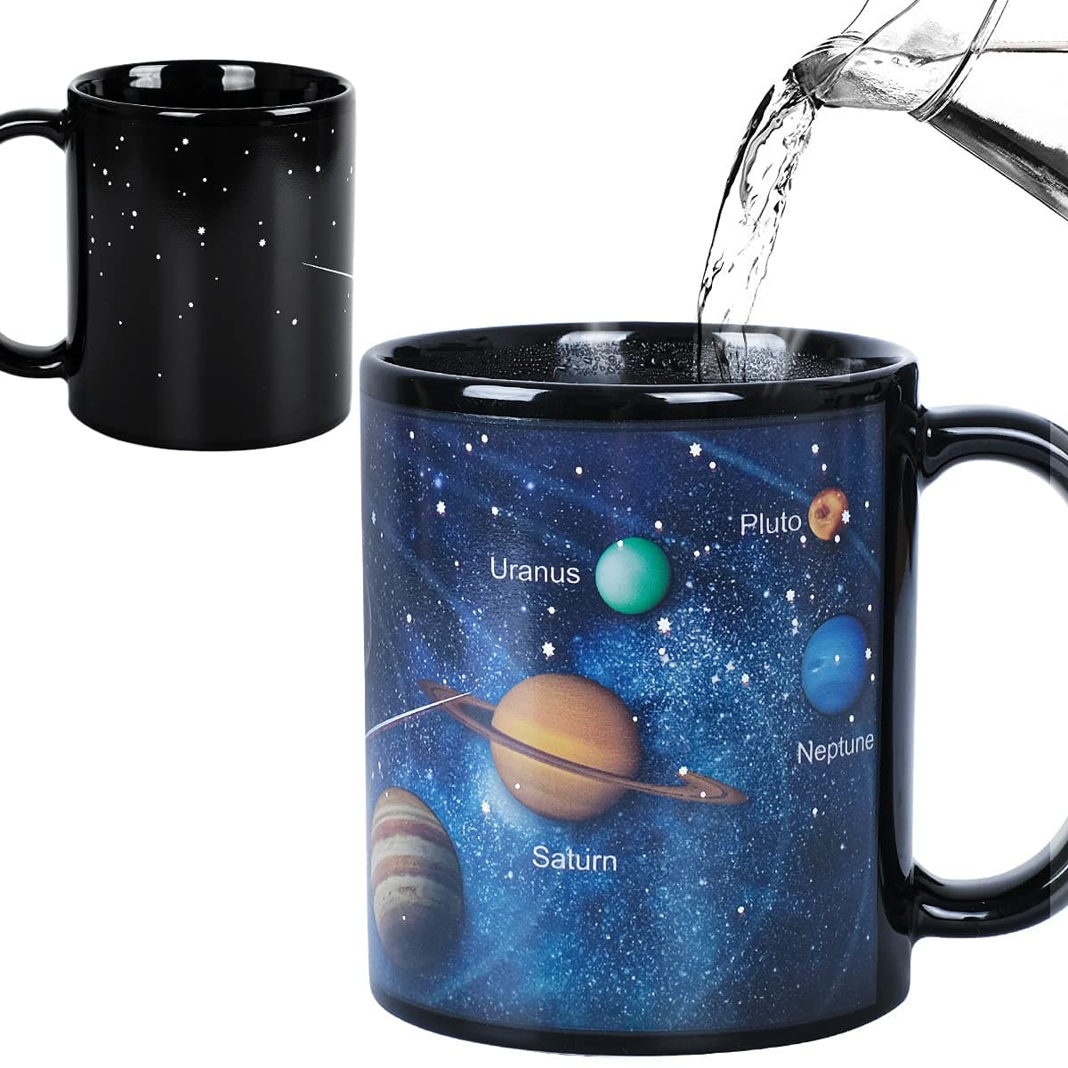 Heat Changing Solar System Ceramic Mug Colour Changing Mug Magical Coffee Mug Tea Cup 12 Ounce - Novelty for Xmas Funny Gifts