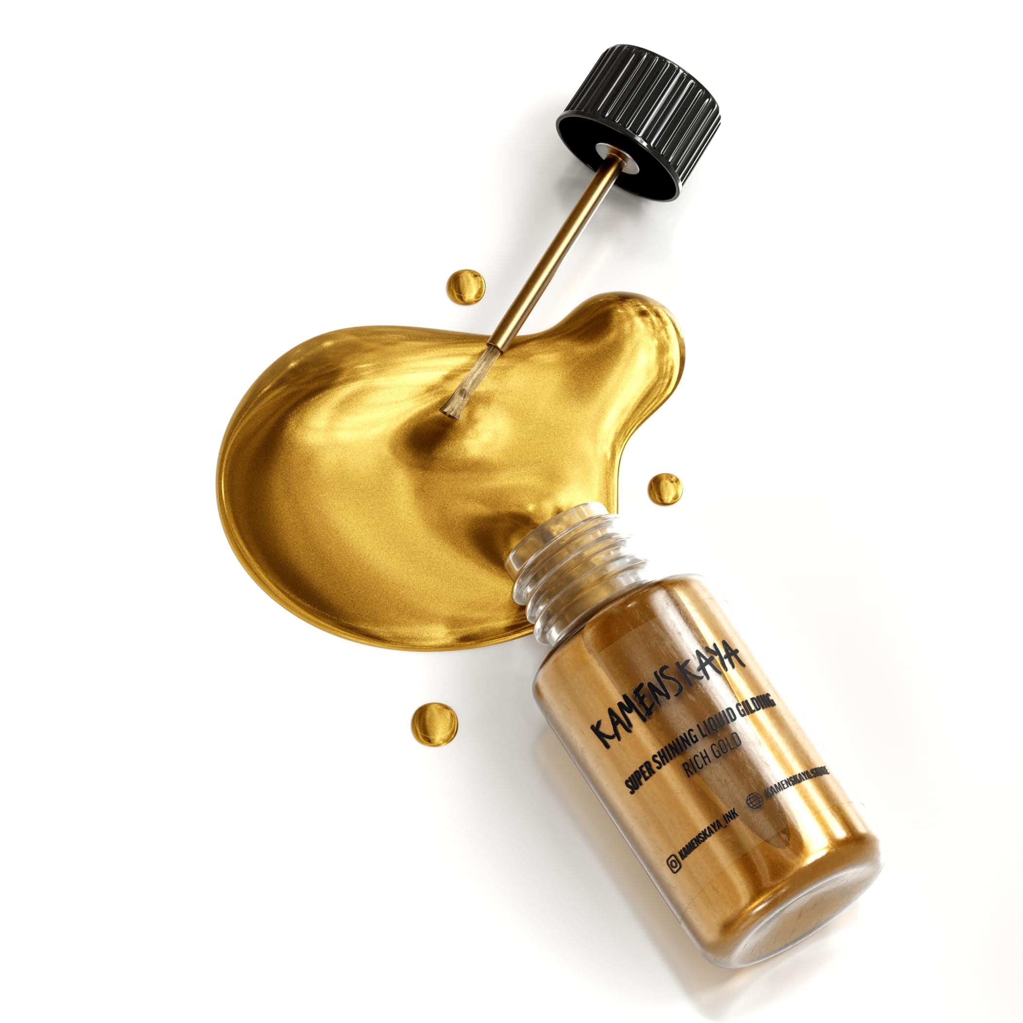 Liquid Gold Leaf Paint: Alcohol Based Fast Drying Rich Gold Liquid Gilding, 0.68 fl oz (20 ml)