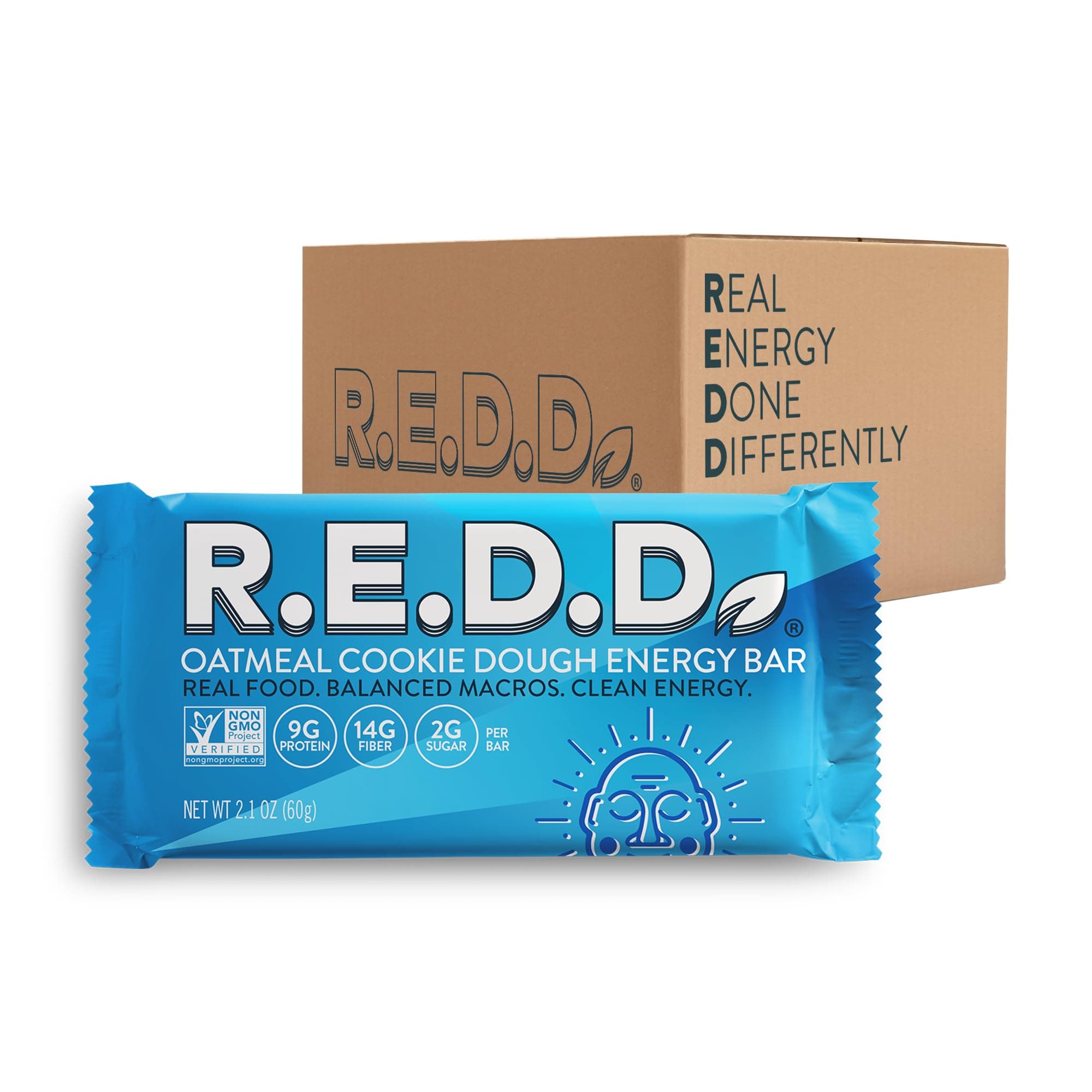 R.E.D.D. Bar, Vegan Protein Bar, Low Sugar & Gluten-Free, Oatmeal, 6 Bars