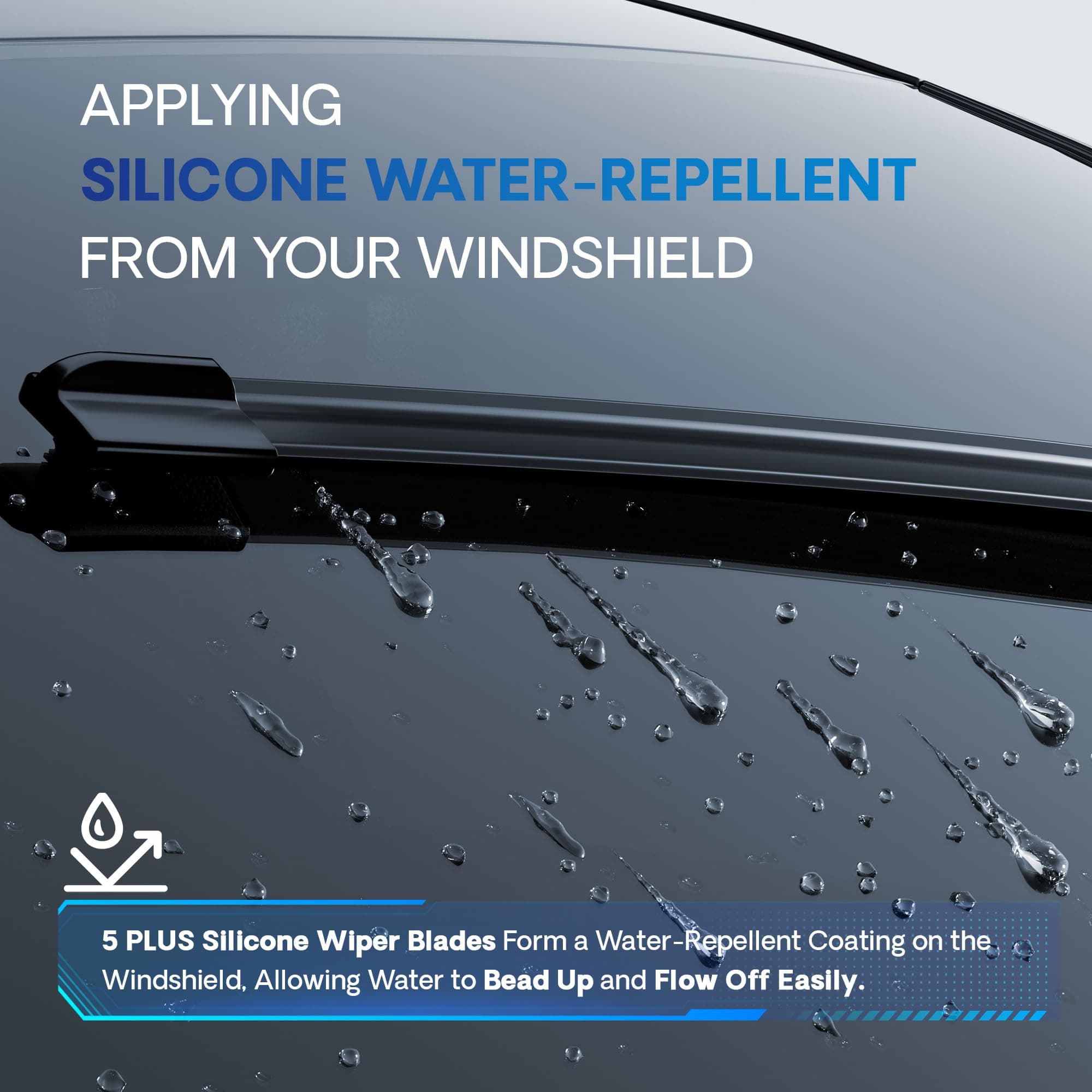 5 PLUS® 28"+17" Silicone Windshield Wipers Replacement For 2015-2007 Nissan Altima/ 2014-2009 Nissan Maxima, Automotive Replacement Windshield Wipers Silicone With Water Repellent