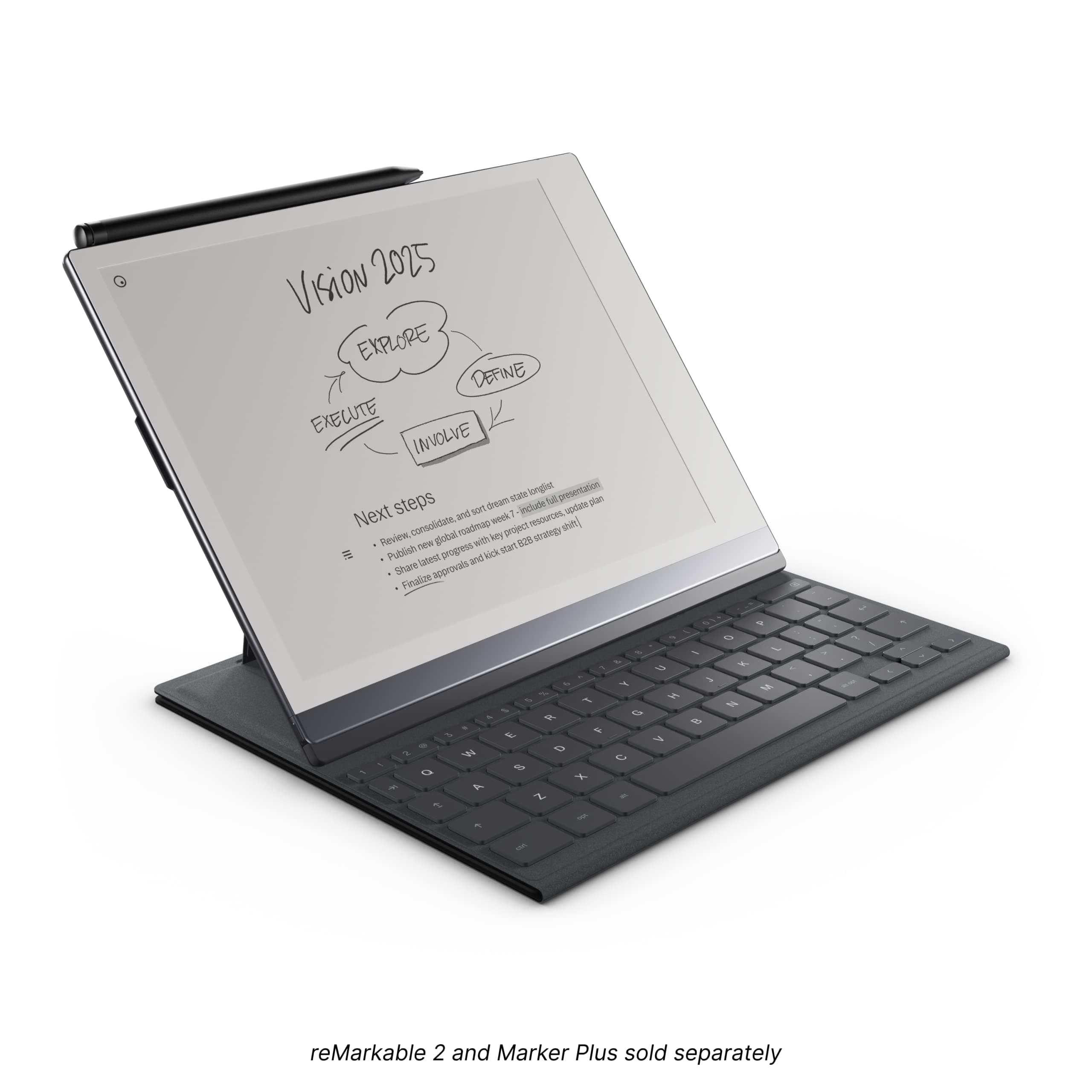 reMarkable 2 Type Folio - Black | Keyboard for The rM 2 Paper Tablet | US English | Not Compatible with Paper Pro (Tablet Not Included)