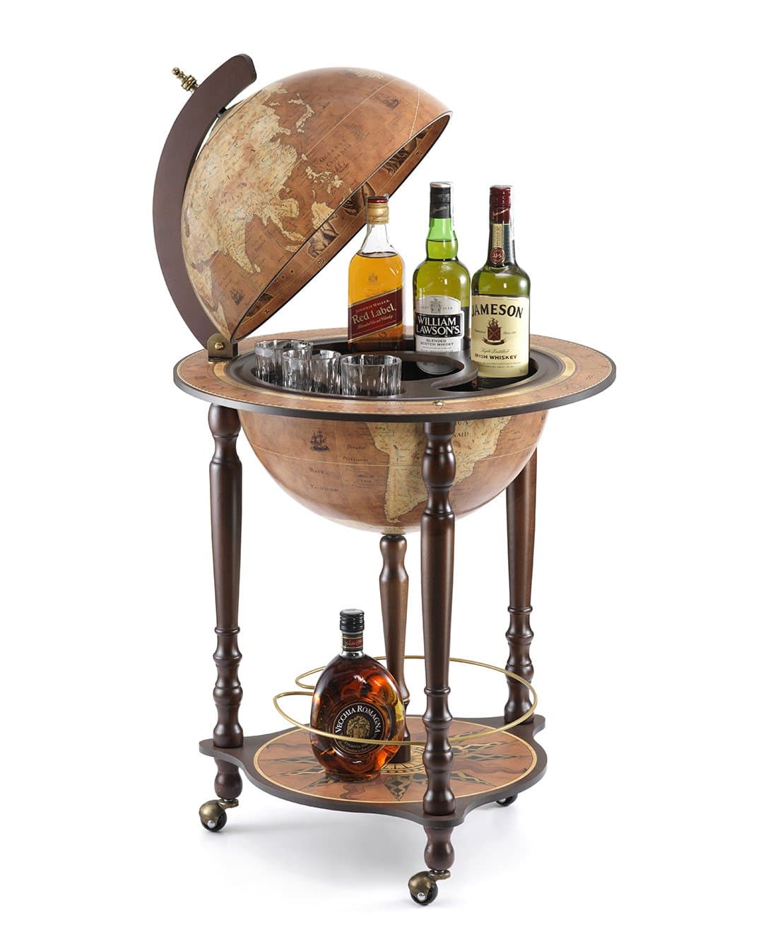Da Vinci Rust Bar Globe with Certificate of Authenticity. 40cm diameter. Genuine Italian bar globe made in Rimini, Italy. Dining Room & Lounge accessories (Rust)