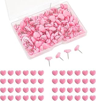 200pcs Push Pins for Cork Board,Tacks and Push Pins with Number,Map Pins Photo Thumb Tacks for Office School Wall Bulletin Board (Pink)