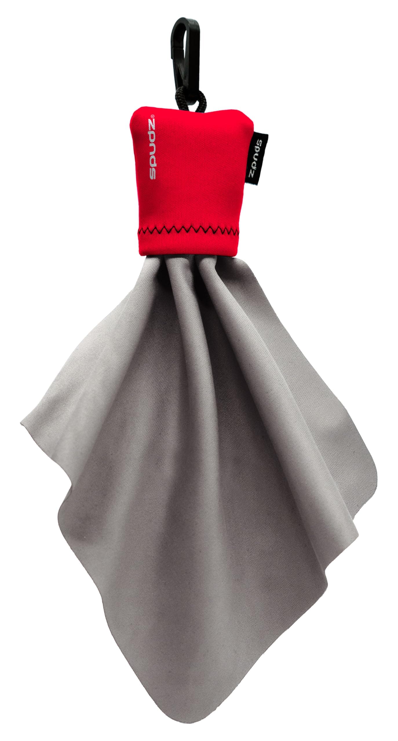 SpudzClassic | Microfiber Cloth Screen Cleaner and Lens Cleaner | Open Bottom | Red | 6 x 6 Inches[Amazon-developed Certification] Compact by Design