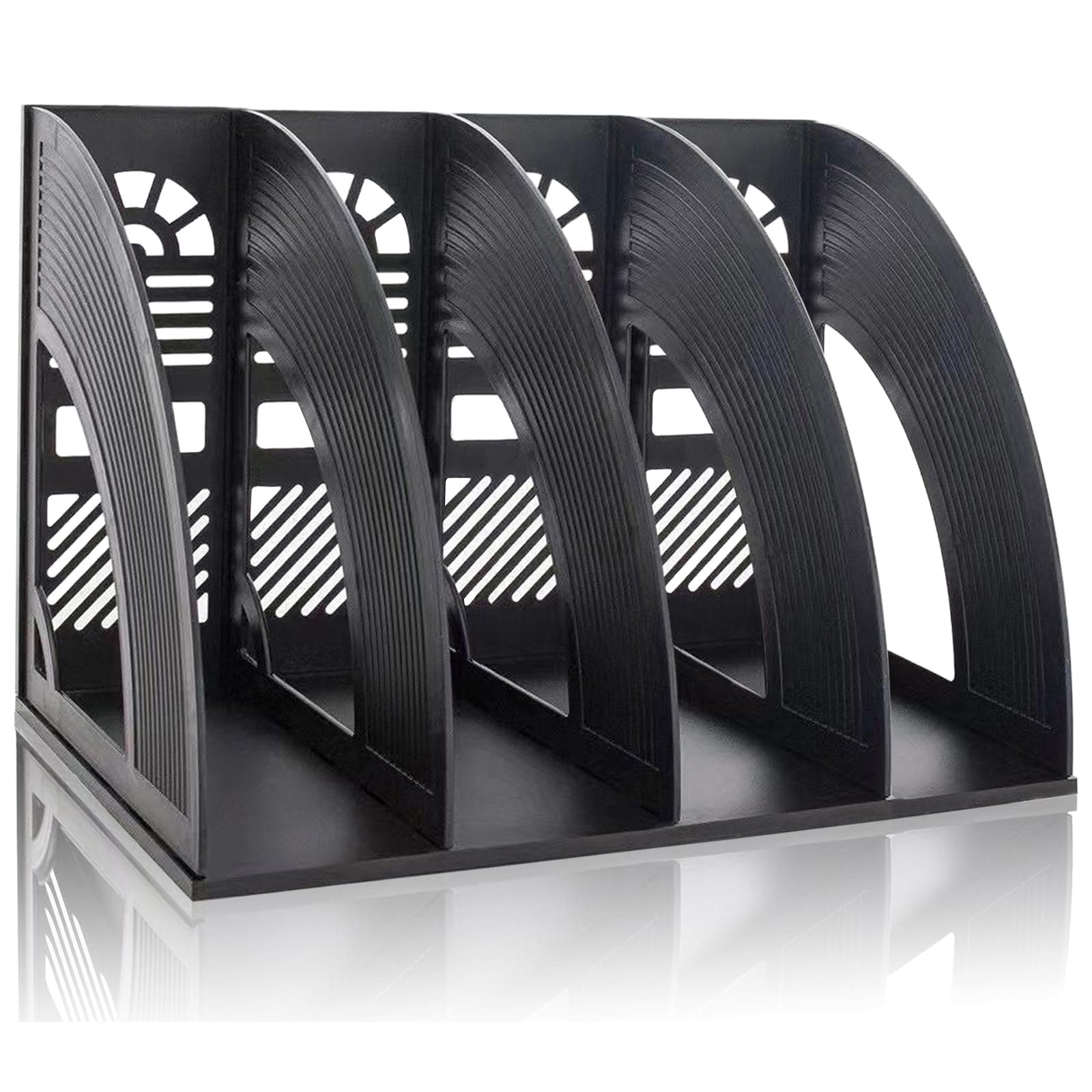 Arched File Organiser Desktop Organizer for A4 Documents File Folder Holder Office Desk Storage Kitchen Organiser Plastic Magazine Rack Dividers 4 Compartments Frame Cabinet For Home School