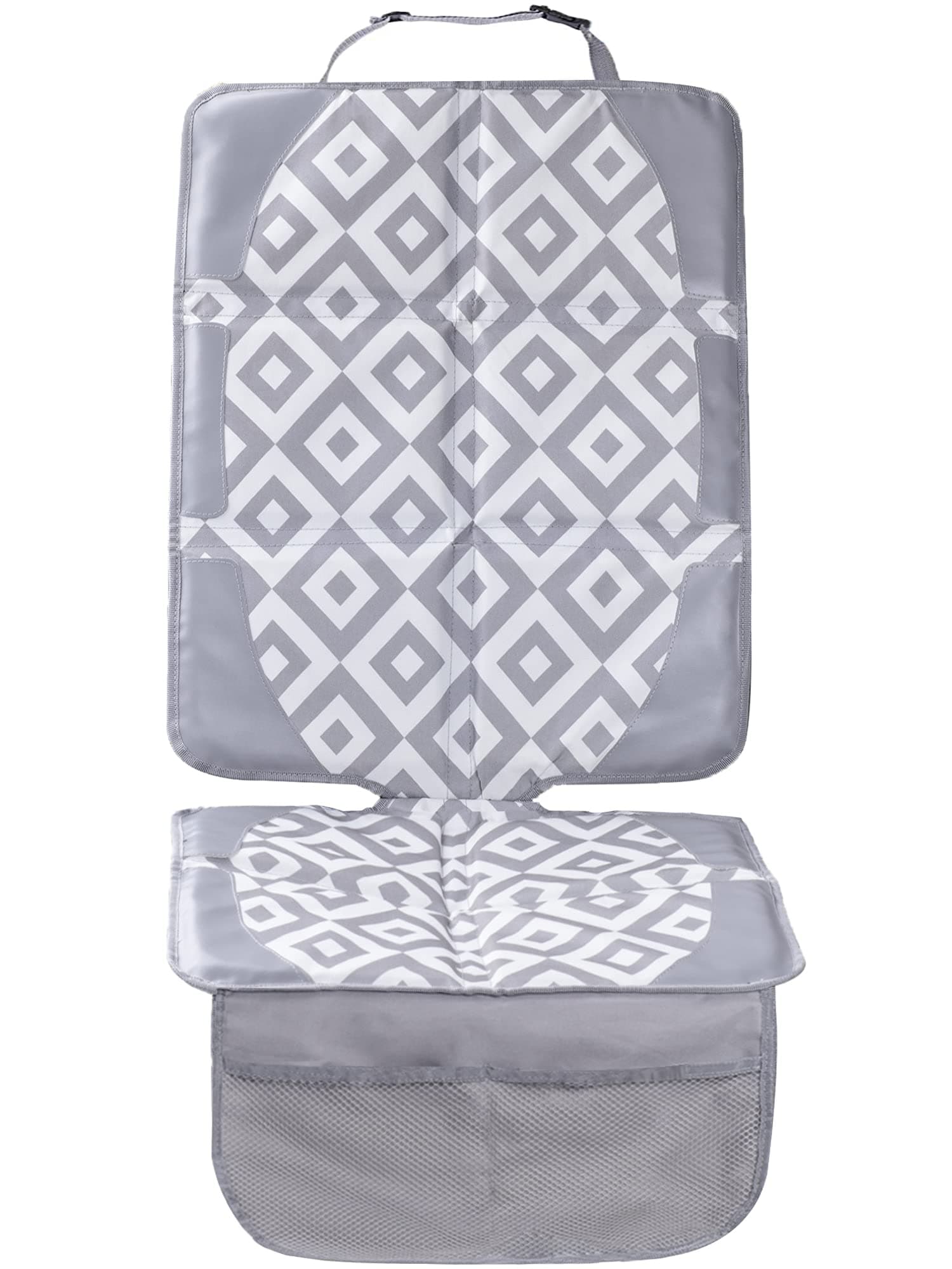 FORBY Car Seat Protector with Thickest Padding - Featuring XL Size (Best Coverage Available), Durable, Waterproof 600D Fabric, PVC Leather Reinforced Corners & 2 Large Pockets for Handy Storage