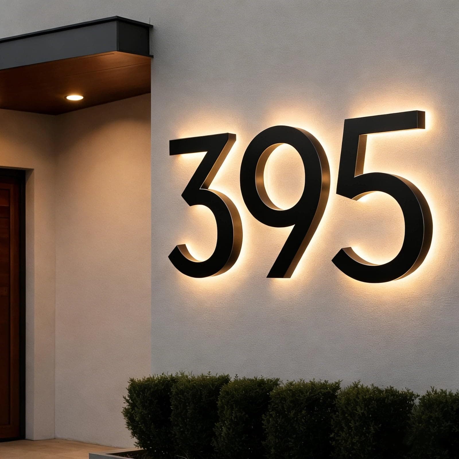 Custom LED House Numbers for Outside Light Up, Personalized Solar & Wired Powered Backlit Address Numbers, Waterproof Illuminated Address Sign