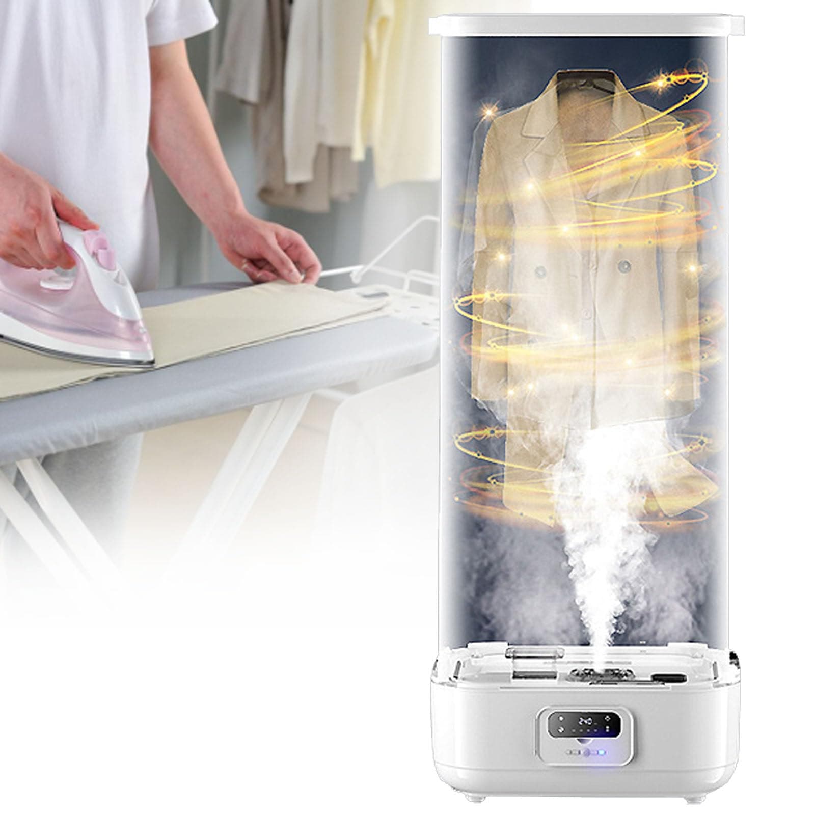 Automatic Ironing Machine,Portable Steam Drying Smart Machine,Ironing Clothes Folding Wrinkle Removal Machine with Remote Control