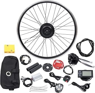 E-Bike Conversion Kits 36V Electric Bike Front Hub Conversion Kit with Brushless Gear Motor 350W Electric Bicycle Conversion Kits Suitable for 26-inch Front Wheel E-Bike