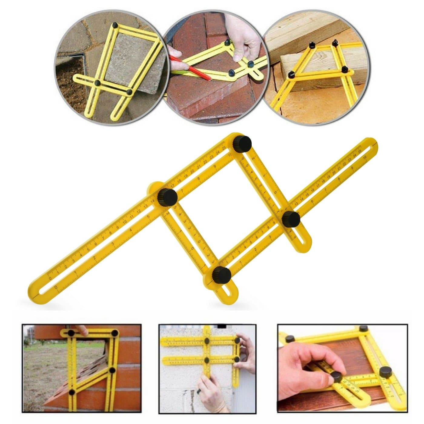 Angle-izer Template Tool, Multi-Angle Ruler Template Measures All Angles and Forms for Handymen, Builders, Craftsmen, Home DIYers