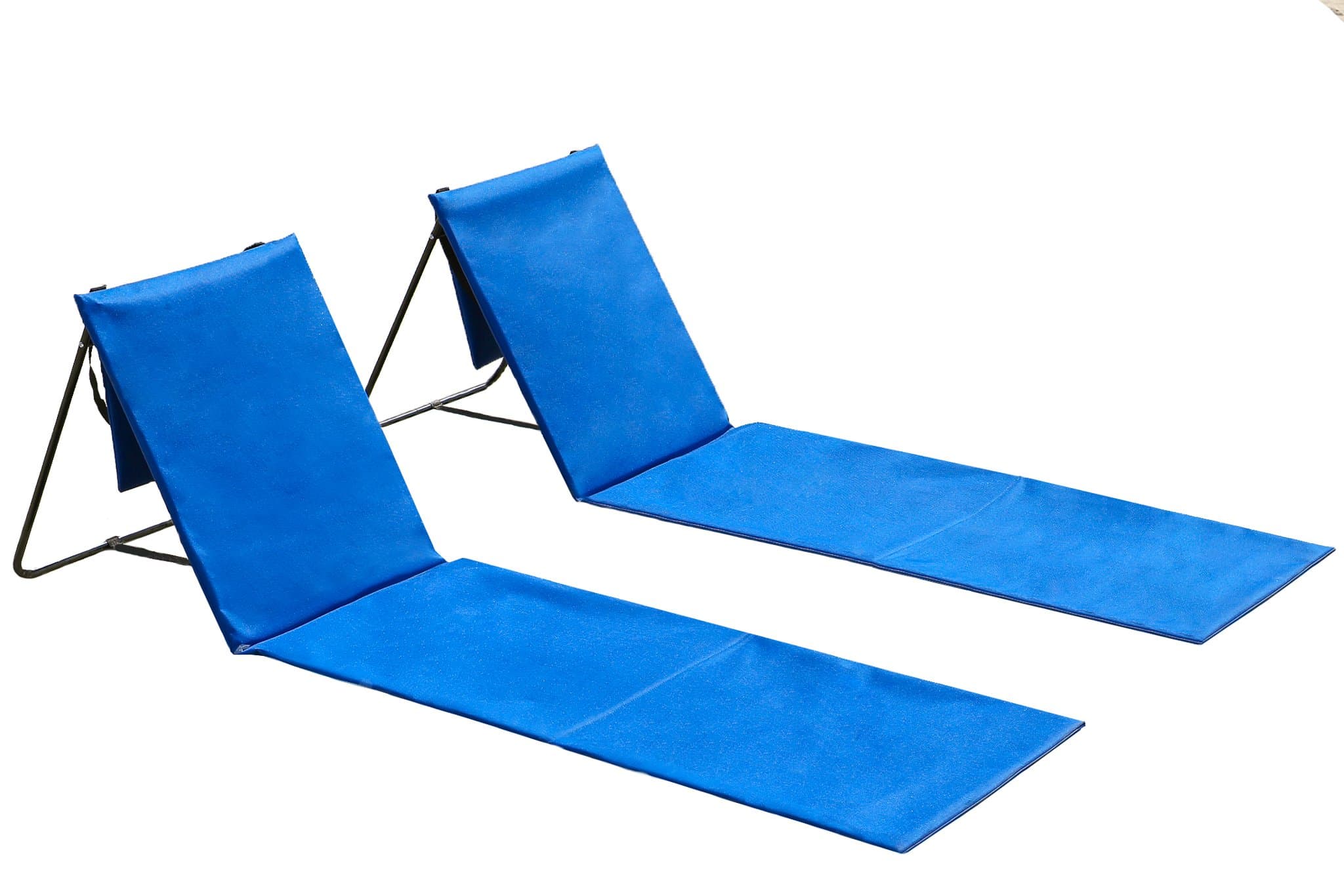 Cleanix Two Beach Chairs with Backrest Use Also As Picnic Or Park Chair - Lightweight, Comfortable, Portable and Easy to Carry Around