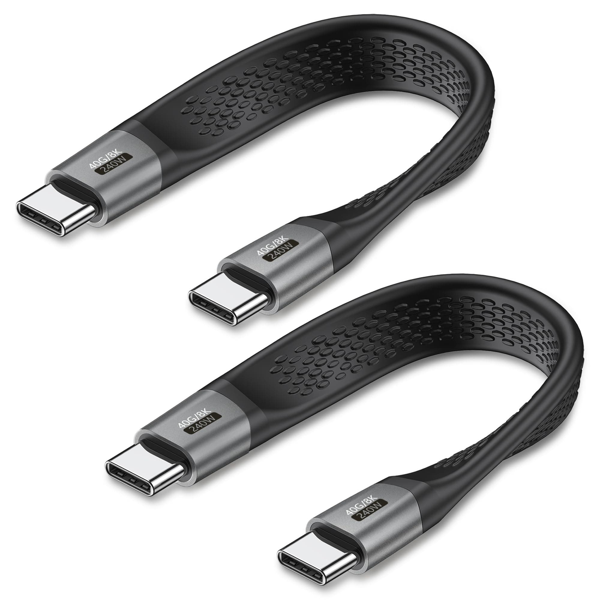 KETSOOBI2-Packs Short USB C Cable, (5inch) Thunderbolt 4 USB 4 Cable with 40Gbps Data Transfer 240W PD Fast Charging 8K@60Hz, Compatible for iPhone 15 Pro Max, External SSD, Docking, eGPU Laptop