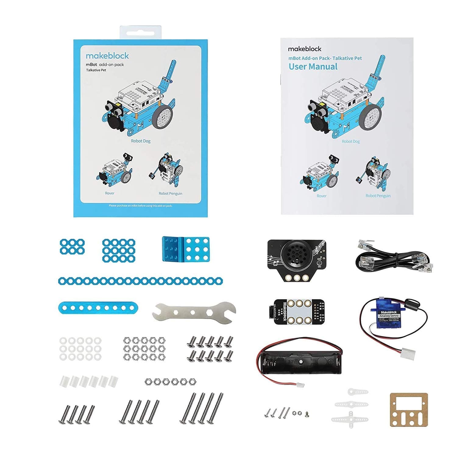 Makeblock Talkative Pet Robot add-on Pack Designed for mBot, 3-in-1 Robot Add-on Pack, 3+ Shapes