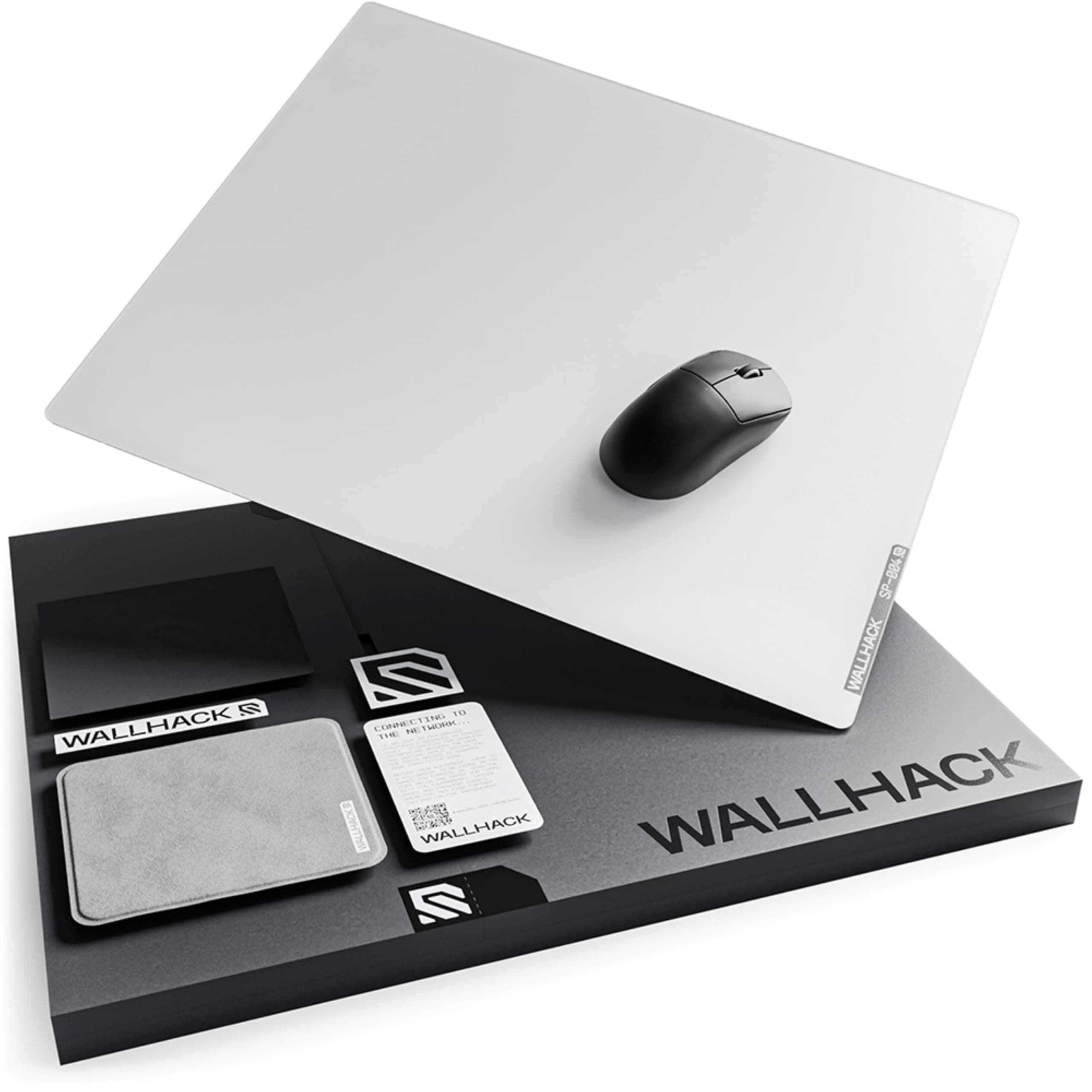 Wallhack 4.0 Glass Gaming MousePad - Professional Esport Mouse Mat with Specialty Surface for Top Speed and Control, Large Tempered Glasspad with Full Silicone Base - (SkyPAD White,XL 16.92" x 19.29")