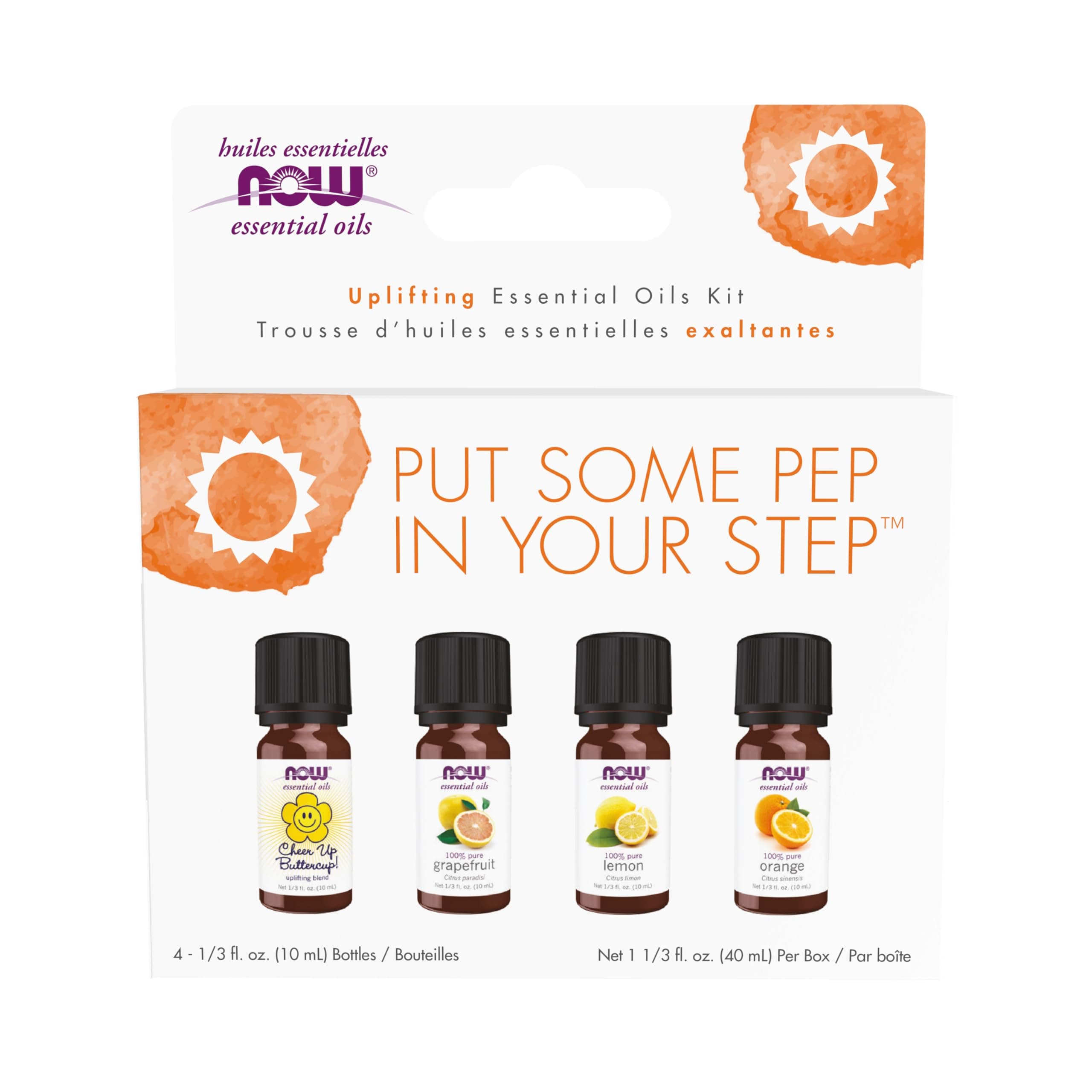 NOW Solutions Put Some Pep In Your Step Essential Oil Kit, Set Of 4 X 10 Ml