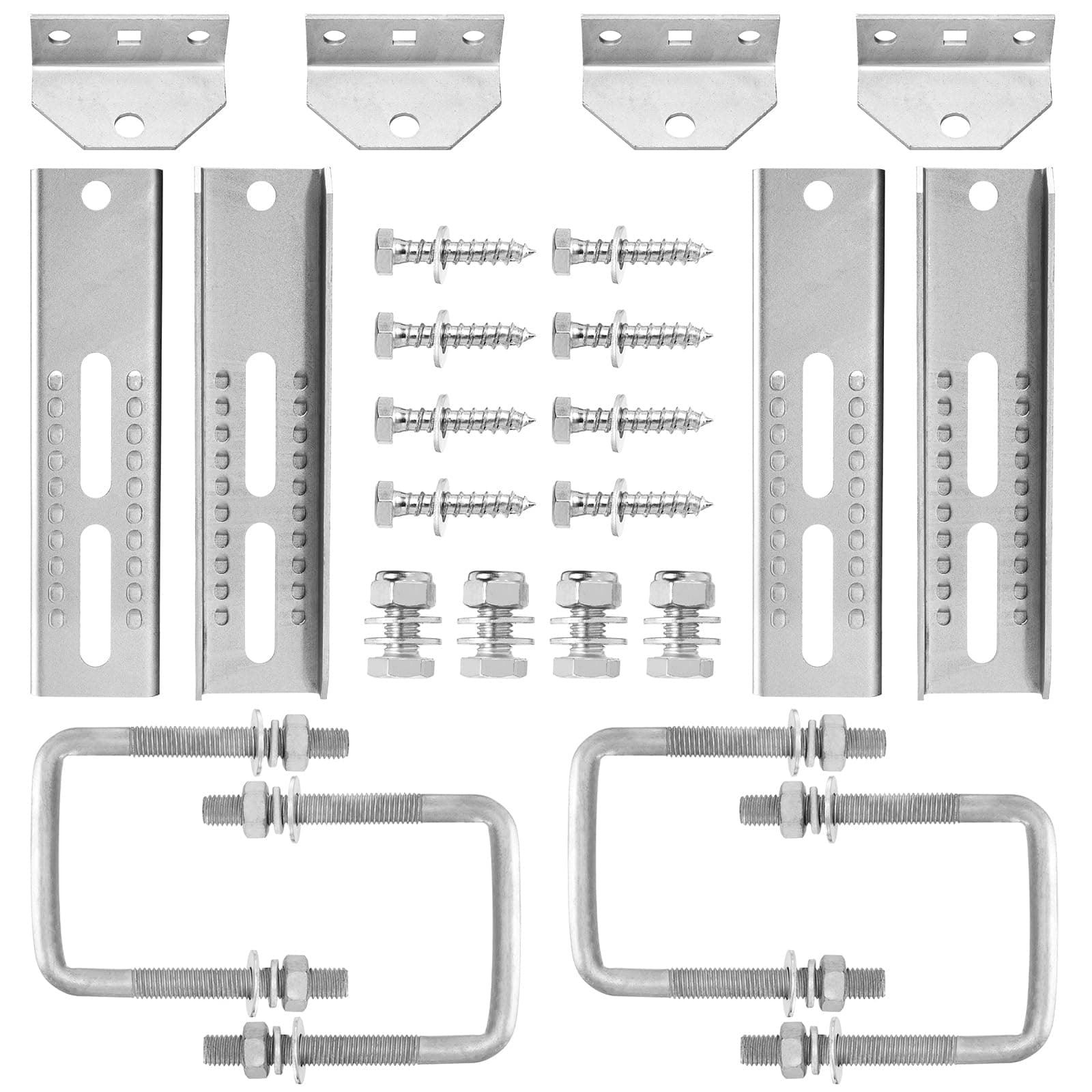 4 Pack 8"/10"/12" Boat Trailer Bunk Brackets for 1.5" x 3", 2" x 3", 3" x 3" Boat Trailer Crossmember