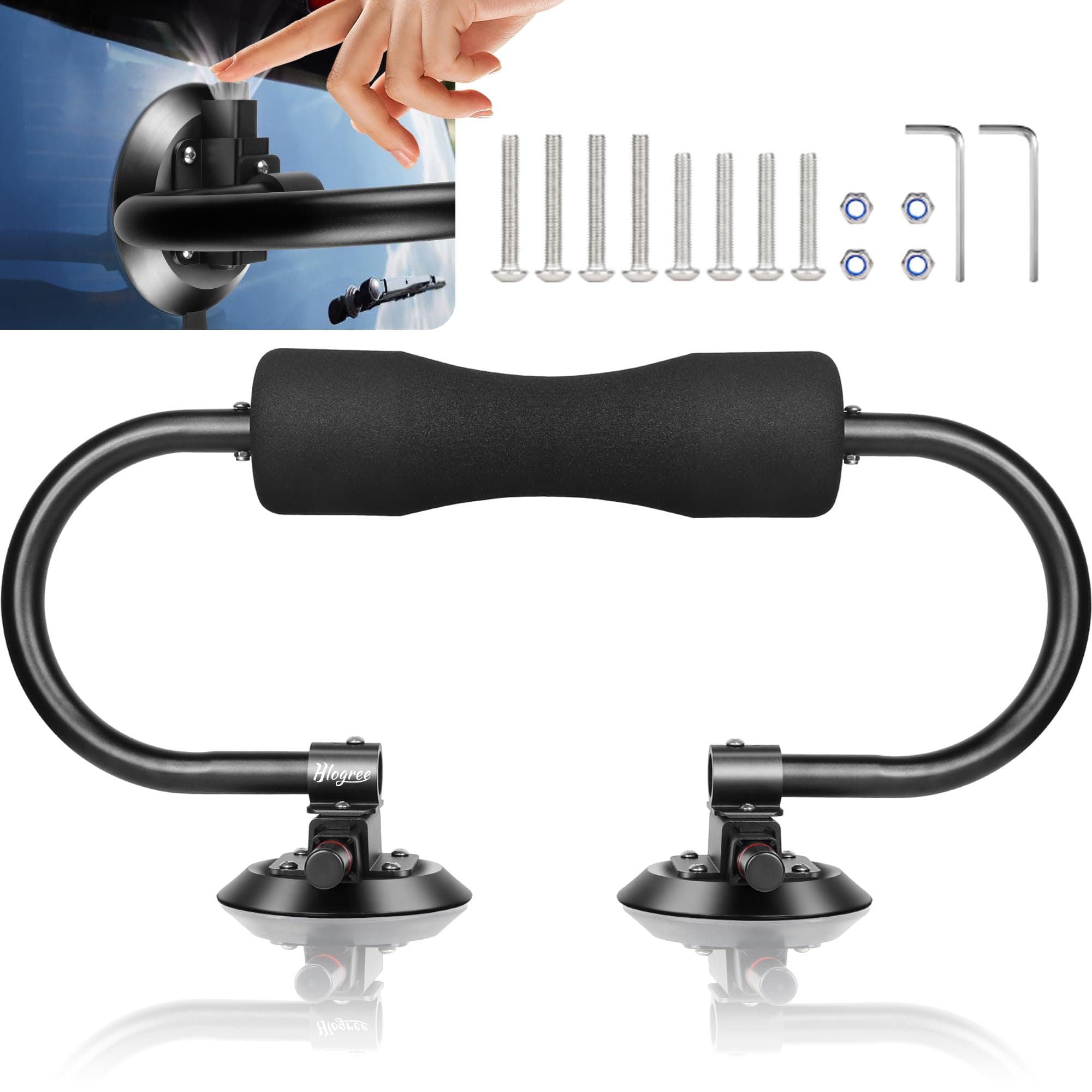 HLOGREE PUMP TYPE Kayak Roller,Kayak Loader Assist Suction Cups System with Heavy-Duty Suction Cups,Kayak Roof Roller Loader Mount,Kayak Roof Lift Assist for SUV Car Loading Kayaks, Canoes