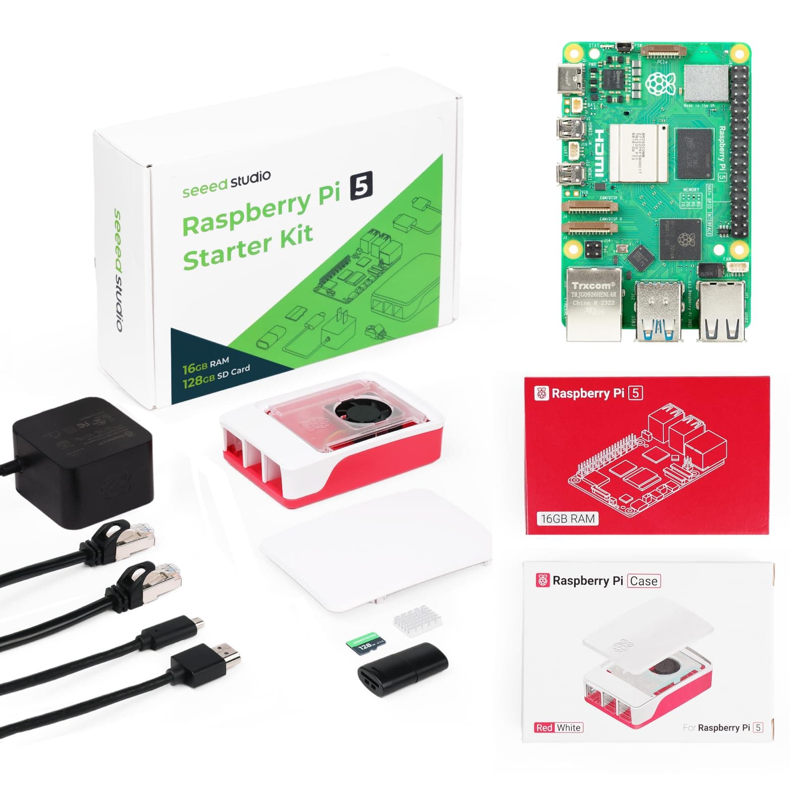 Raspberry Pi 5 Starter Kit - 16GB RAM,128GB Micro SD Card pre-Loaded with 64-bit Raspberry Pi OS