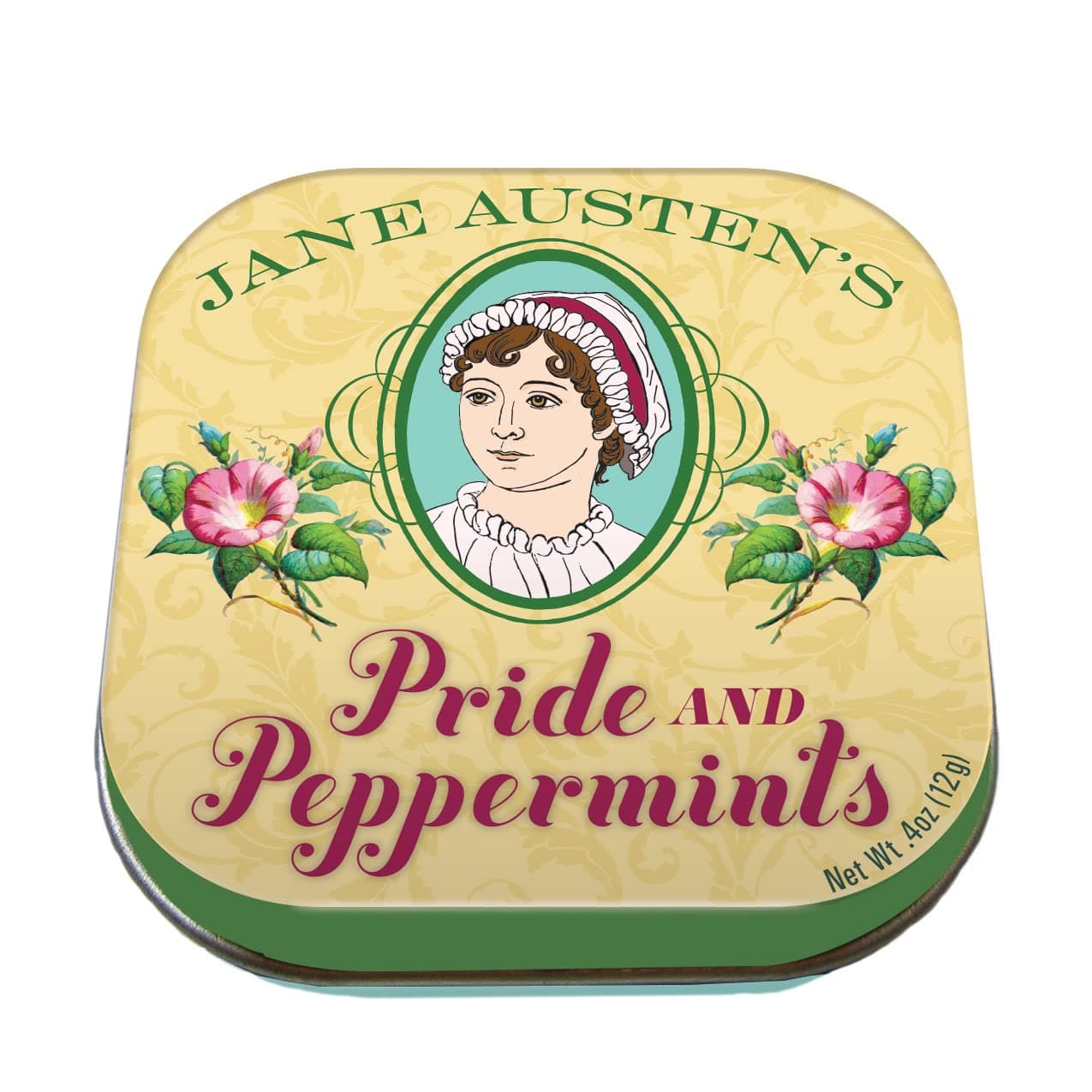 The Unemployed Philosophers Guild Jane Austen Pride and Peppermints Breath Mints, 1 Tin, Net Wt .4oz (12g)