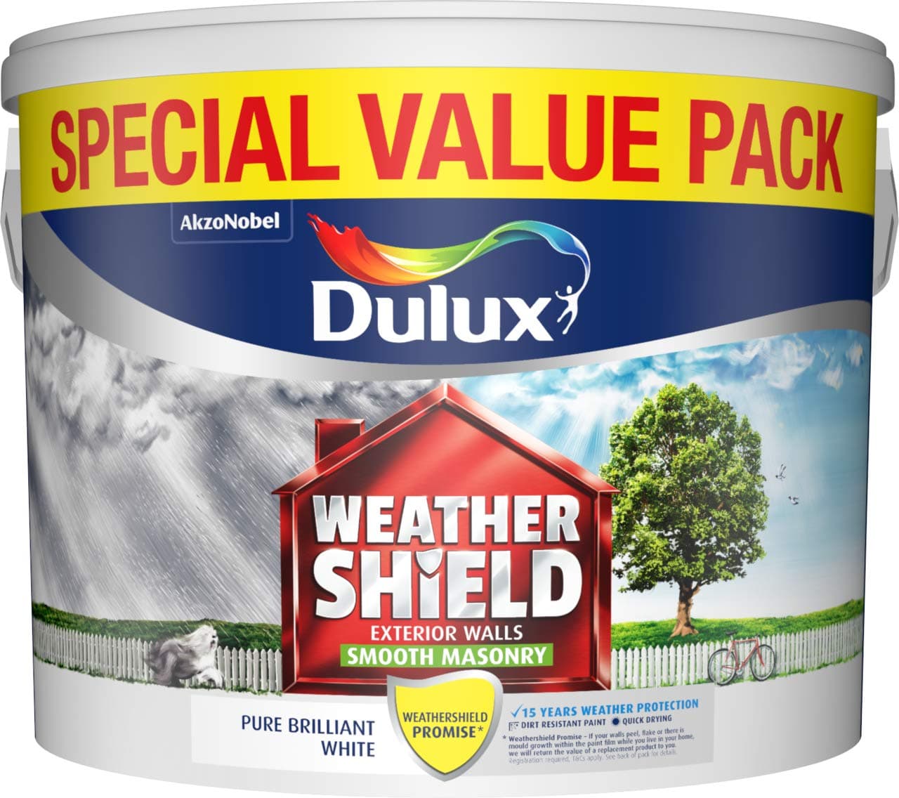 Dulux Weathershield Smooth White Masonry,Acrylic Paint 7.5L