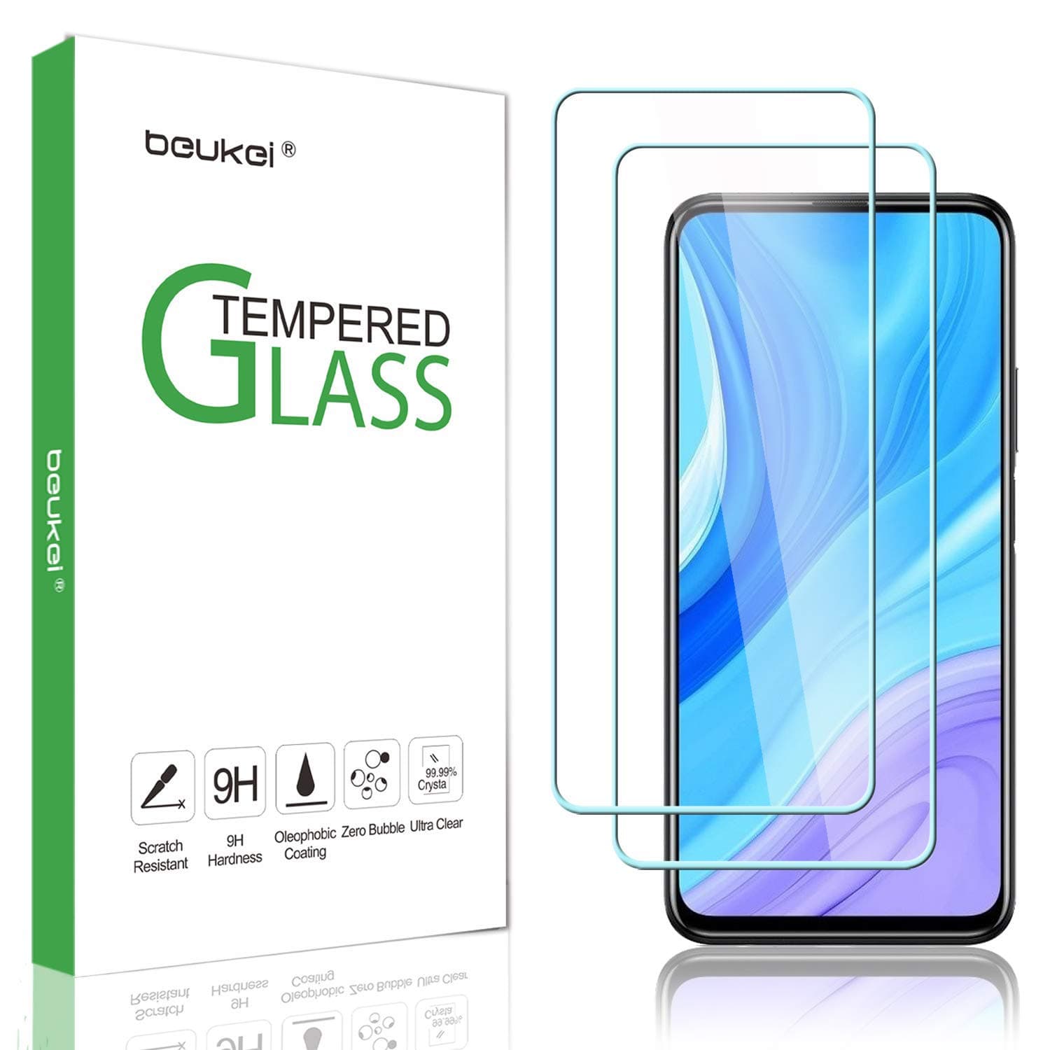 (2-Pack) for Huawei (Y9S) and (Y9 Prime 2019) Screen Protector Tempered Glass, Anti Scratch, Bubble Free