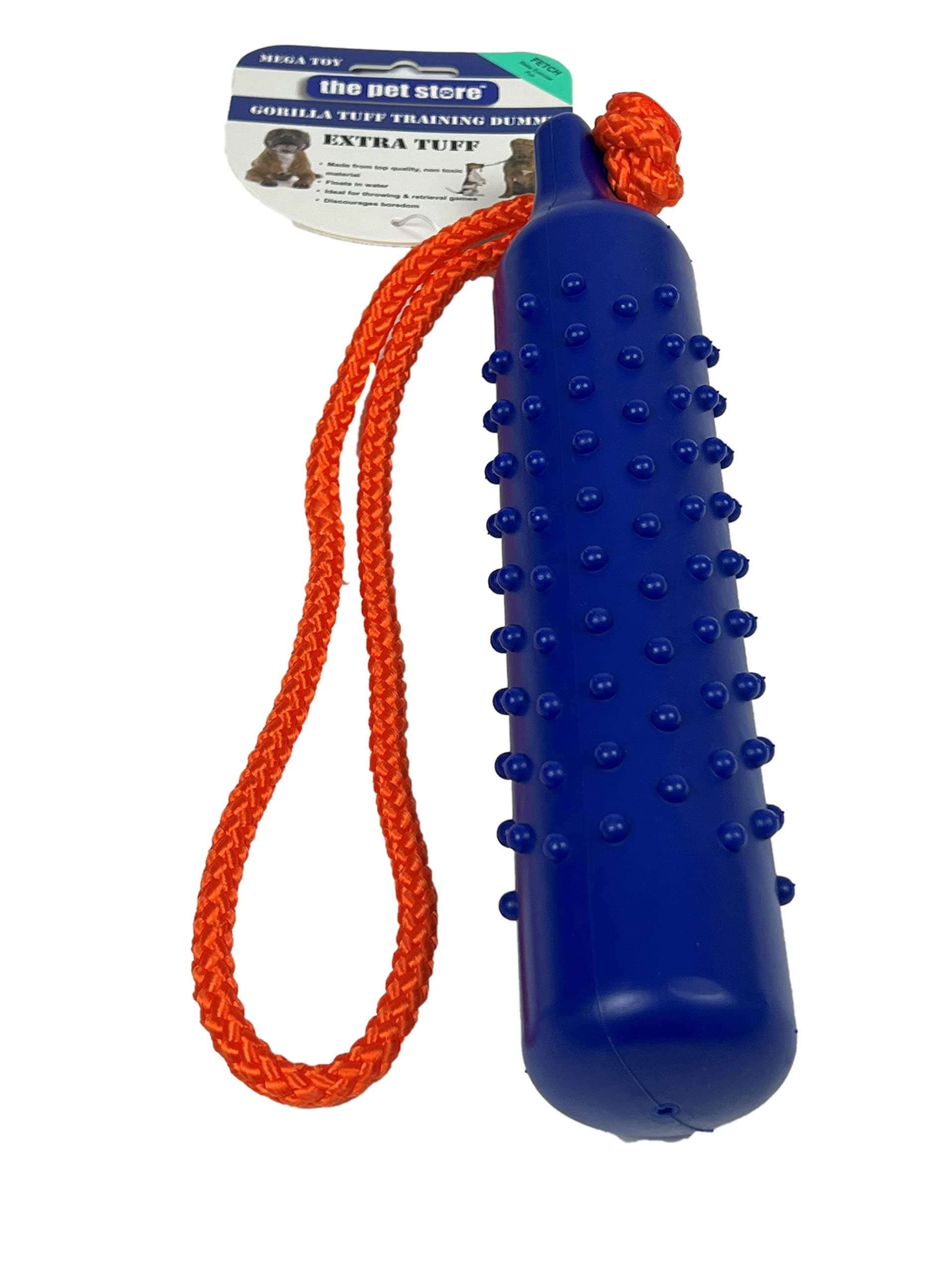 The Pet Store The Gorilla Tuff Floating Training Dummy for Throwing and Retrieval Games on land and in Water, Healthy Exercise for your Dog, Emperor Blue