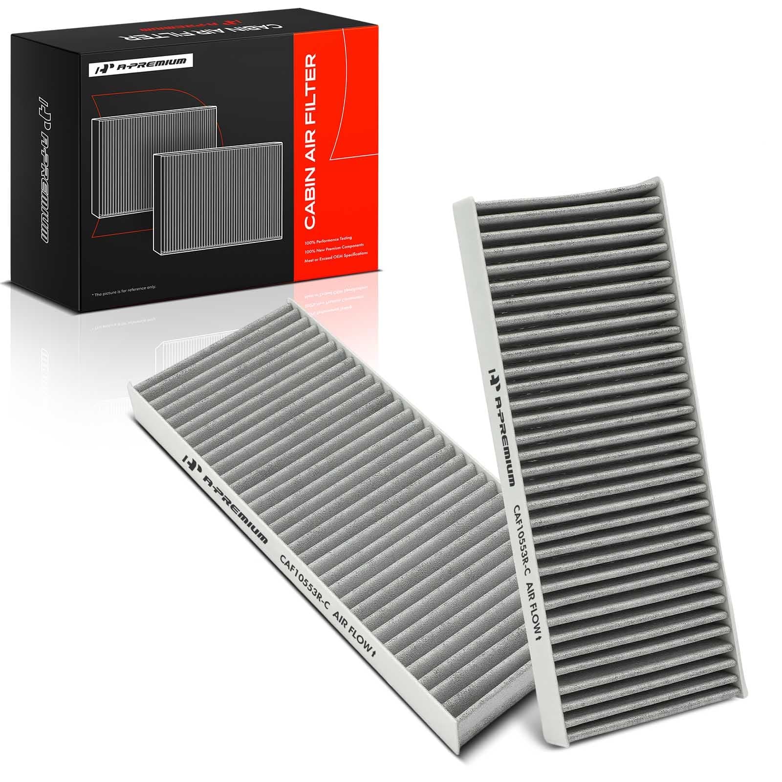 2-PC Cabin Air Filter with Activated Carbon Compatible with Nissan Frontier 2005-2021, Pathfinder 2005-2012, Xterra 2005-2015, NV1500/NV2500/NV3500 2012-2015 & Suzuki Equator 2009-2012