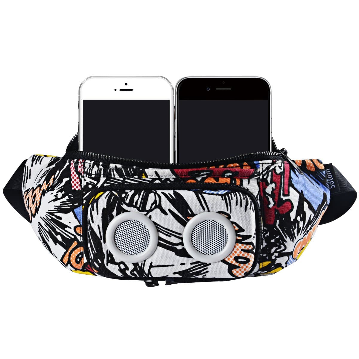 SdtomFanny Pack with Bluetooth Speaker, Durable Bluetooth Speaker Fannypack with 8W Louder Sound, 10H Playtime Waist Bag for Parties, Beach, Festival Works with iPhone 12 Pro Max, 11, 8 Plus, Android