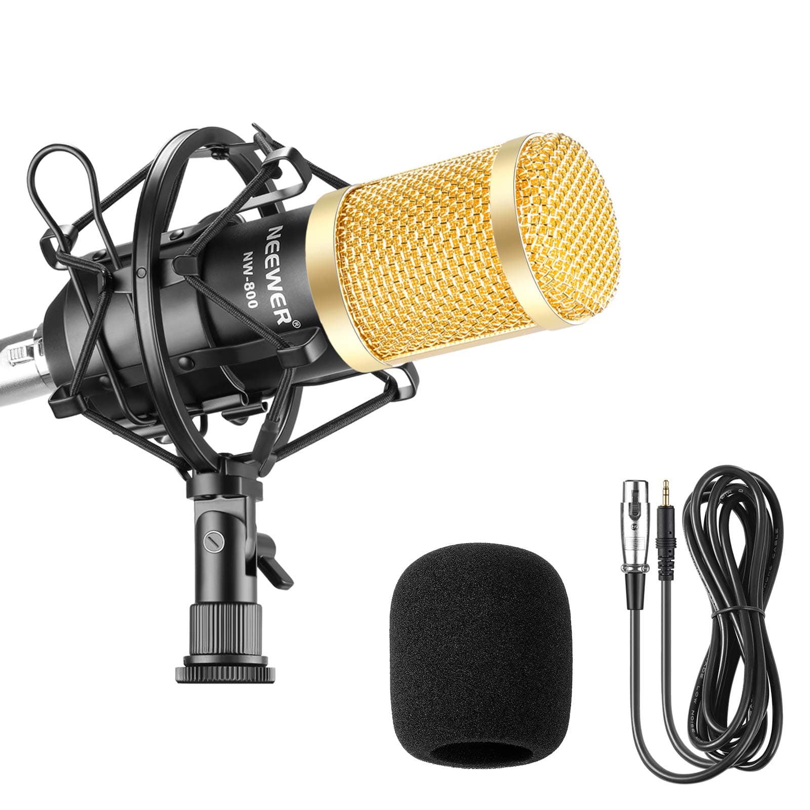 Neewer NW-800 Professional Studio Condenser Microphone Set, Black