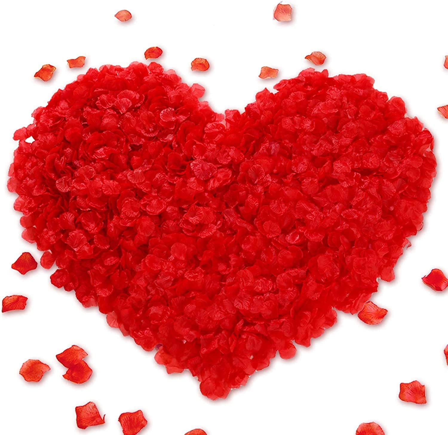 Geekmonkey Silk Cloth Simulation Petals Rose Petals for Wedding Table Centerpieces, Party Dinner Table Decoration (10 pcs)