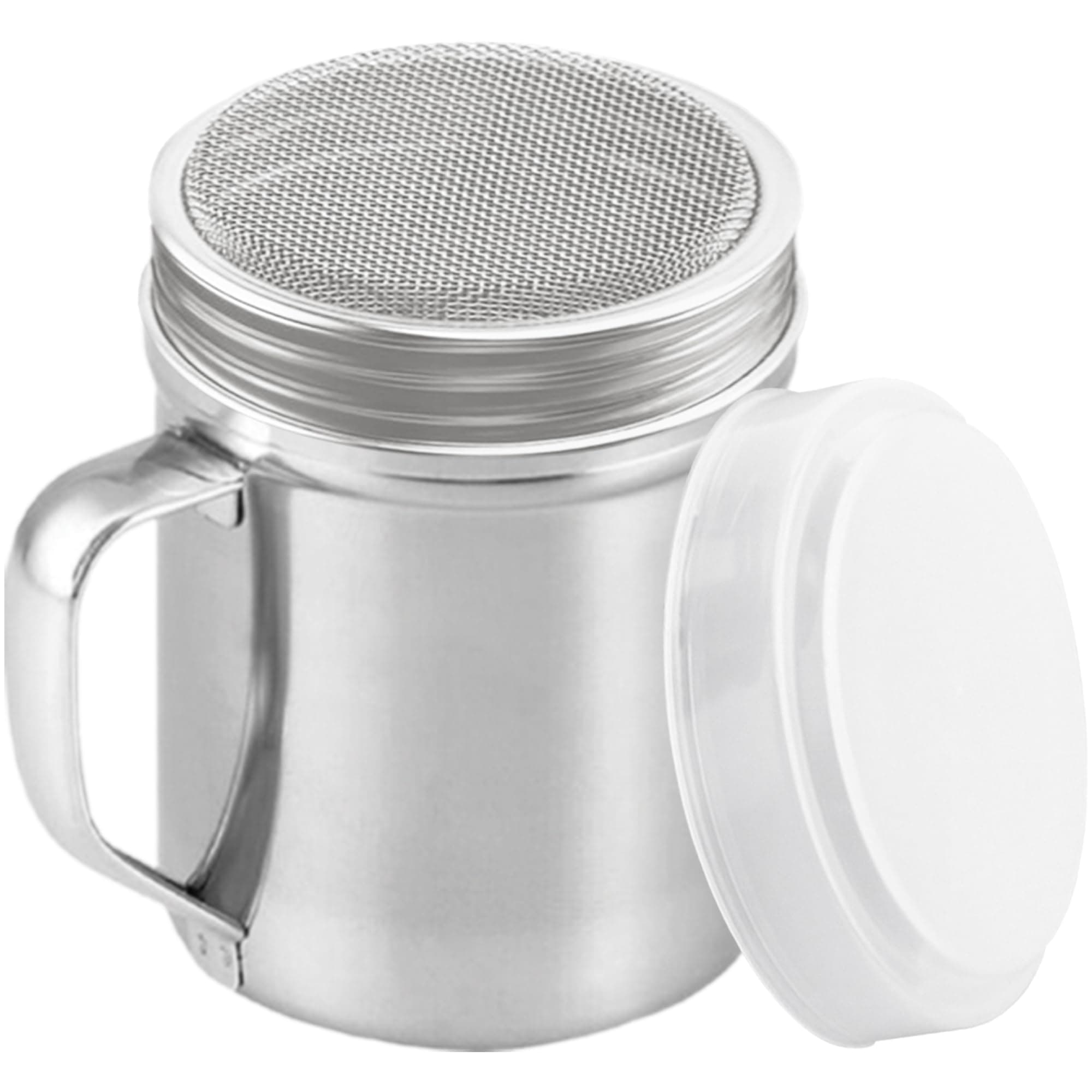 CUSINIUM Powdered Sugar Shaker Duster - With Handle - Cinnamon Shaker For Coffee Bar - Fine Mesh Dredge - 10 ounce | Style: Fine