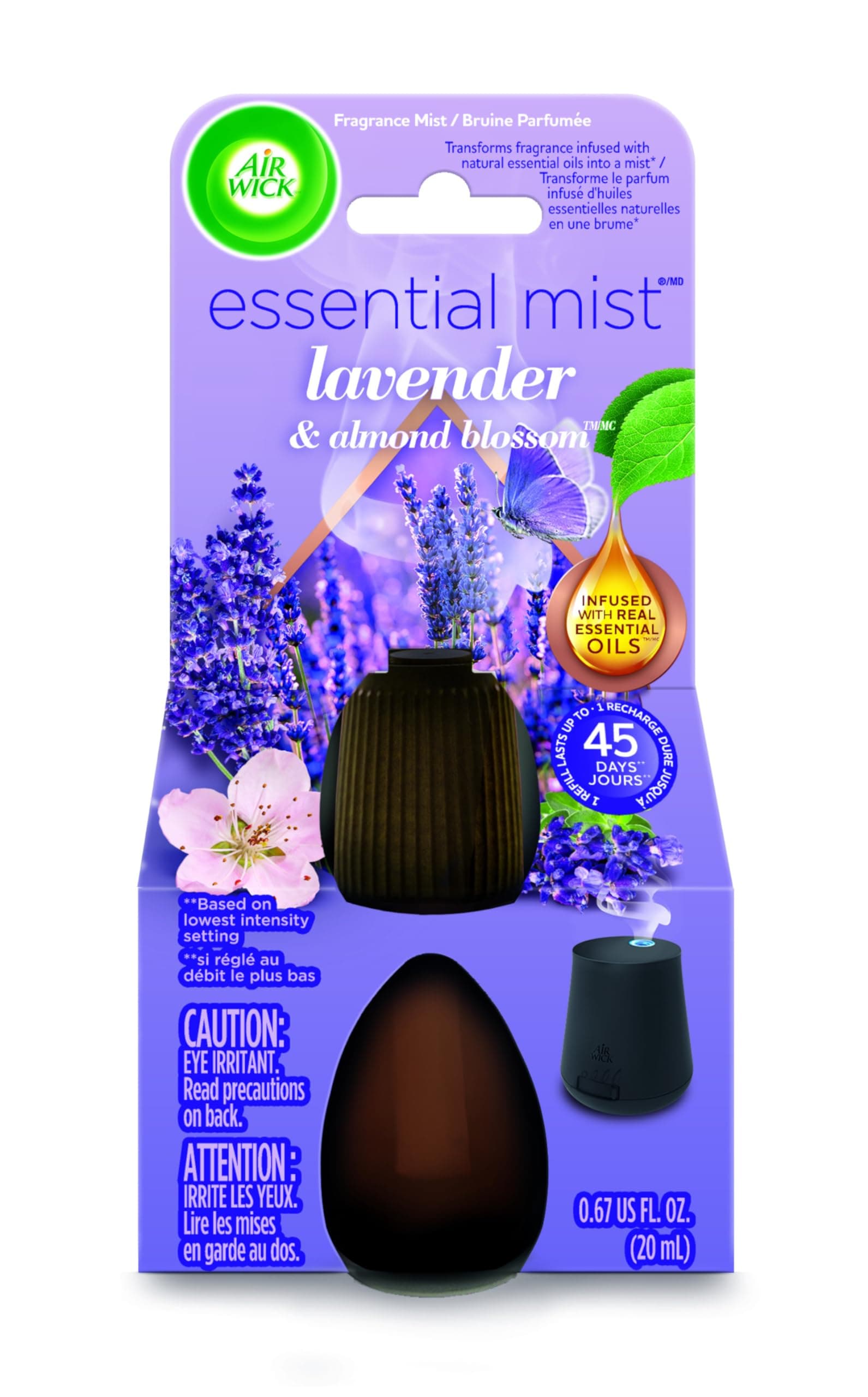Essential Oils Diffuser Mist Refill, Lavender & Almond Blossom, 1Ct, Air Freshener, Pack of 1
