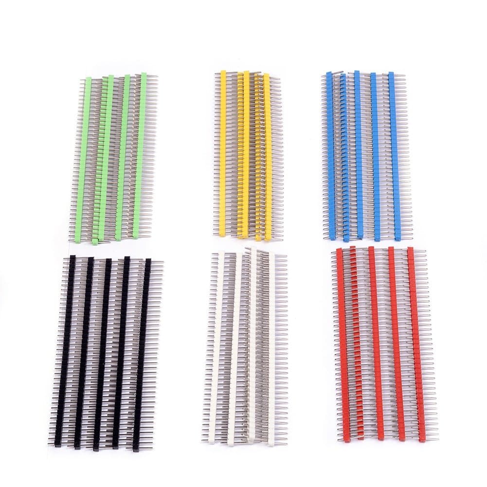 Cylewet30Pcs 40 pin Breakable Pin Header 2.54mm Single Row Male Header Connector Kit PCB Pin Strip for Arduino (Pack of 30) CYT1006