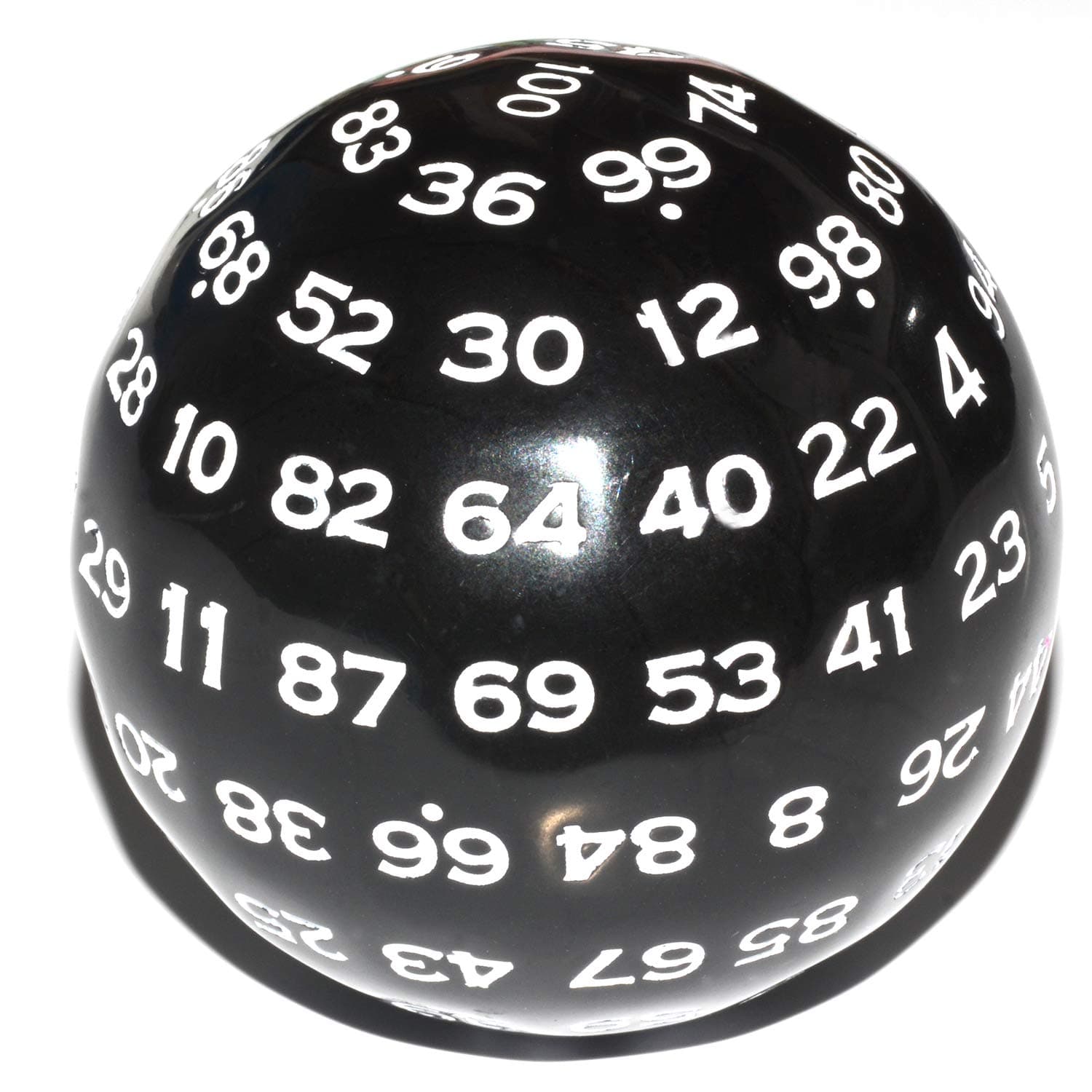 100 Sided Die, Black in White Numbers 100 Sided Cube, Each Surface is Uniform D100 DND Dice for RPG MTG Table Game Dice(48.5mm)