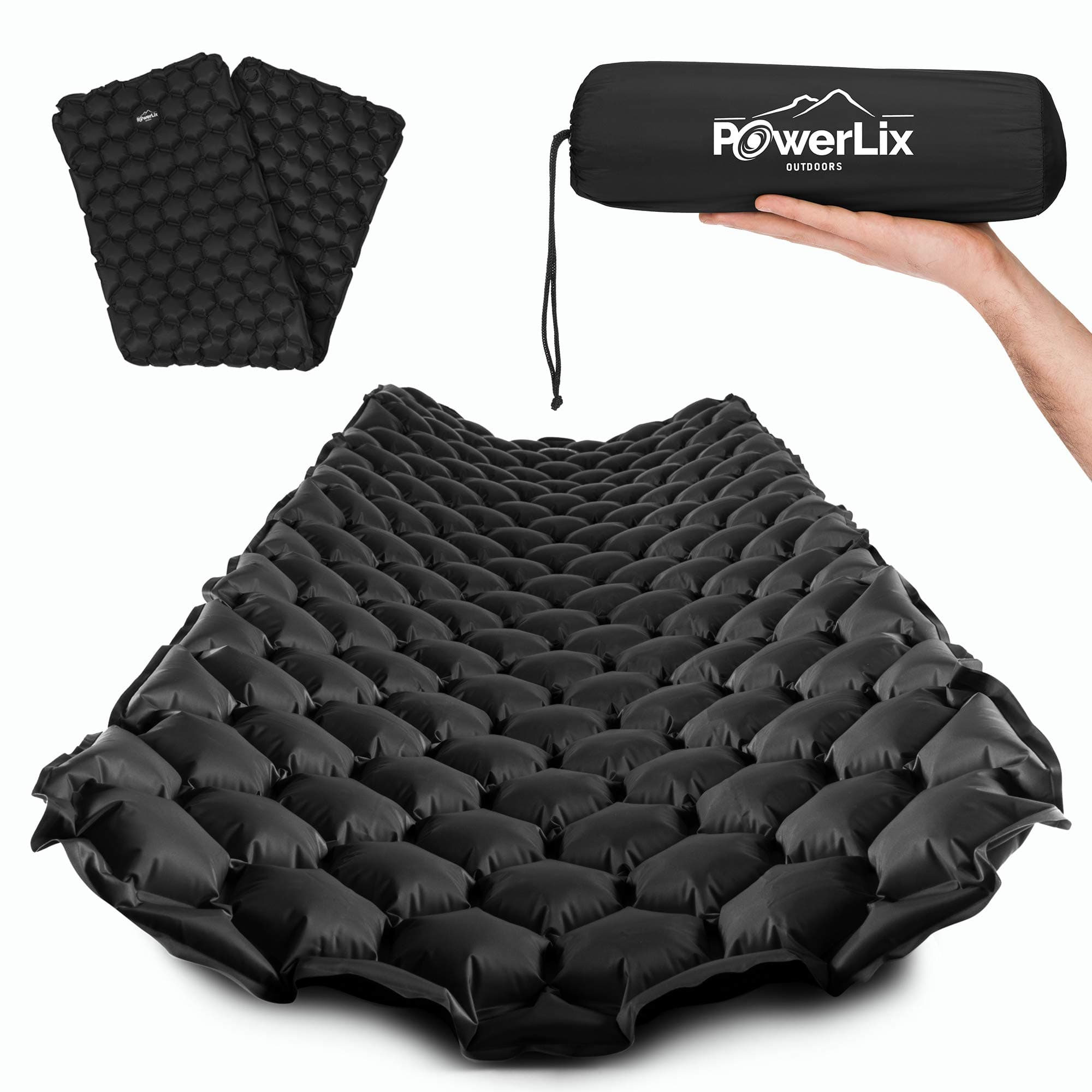 POWERLIX Camping Mat Inflatable Sleeping Mat - Ultralight Sleeping Pad, Compact & Lightweight Camping Mattress for Backpacking, Hiking,Outdoor - Airpad,Inflating Bag, Carry Bag, Repair Kit