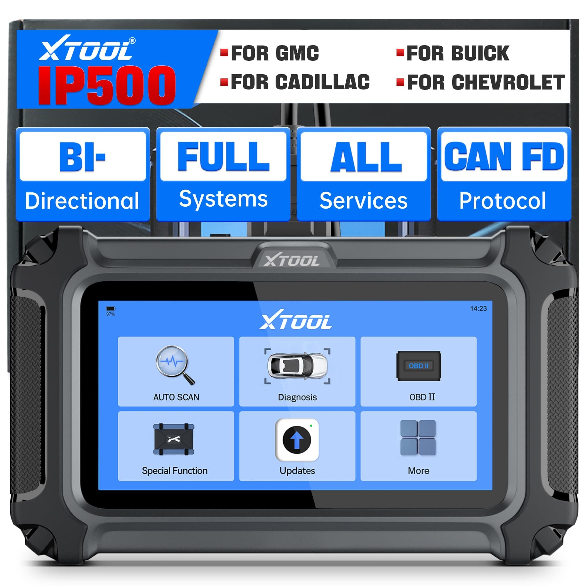 XTOOL IP500 for GM OBD2 Scanner, Bidirectional Scan Tool with Full Systems Diagnostic for Buick/Chevy/Cadillac/GMC, Diagnostic Scanner with All Services-Oil/ABS Bleed/Crank Relearn, Lifetime Update