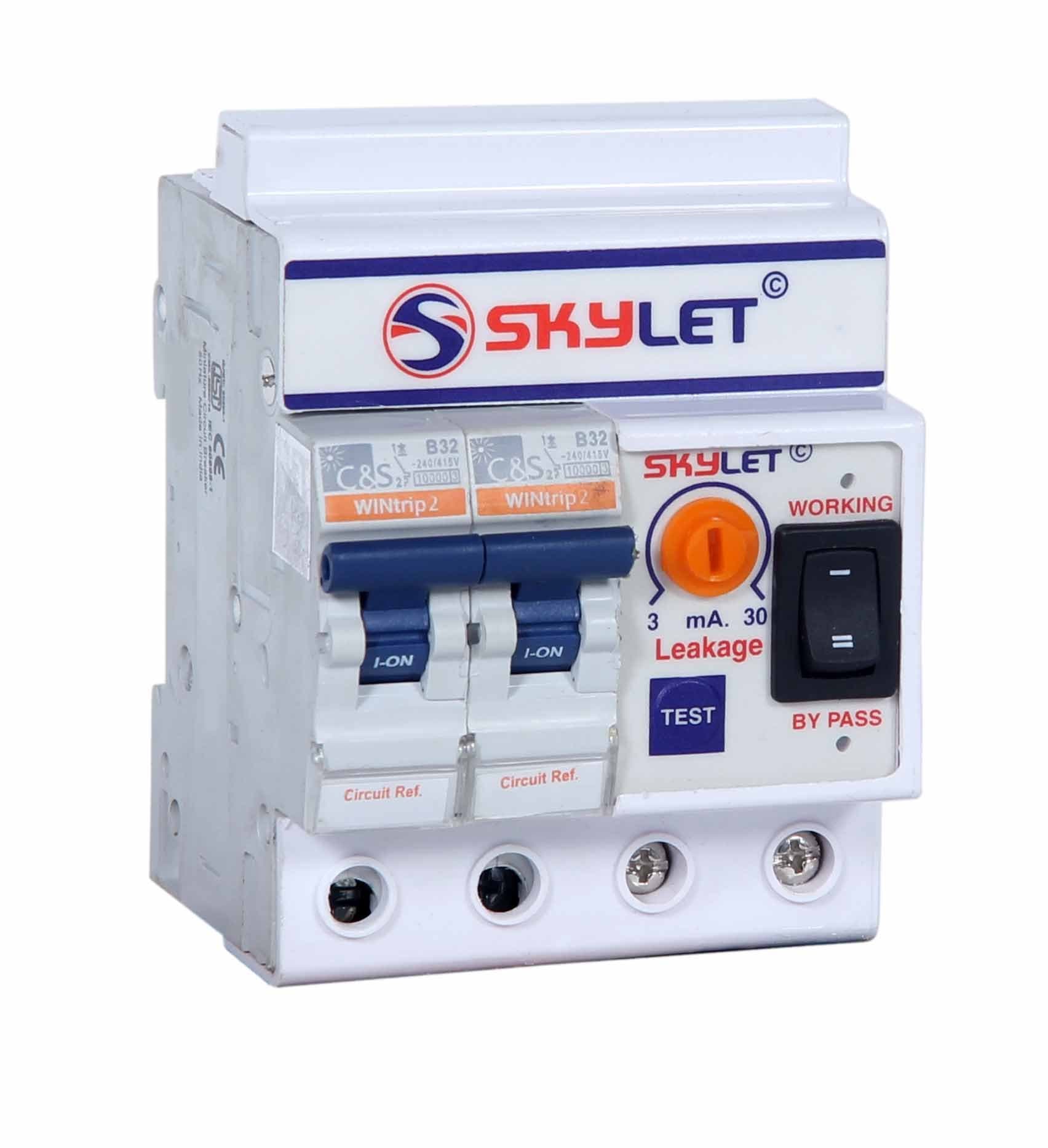 Mivan Technologies Single Phase 2 Pole ELCB + RCCB + ISI Marked MCB 32 A with high Voltage Protection, Overload Protection, Adjustable Leakage Current 3 to 30 mA (Shock Guard)