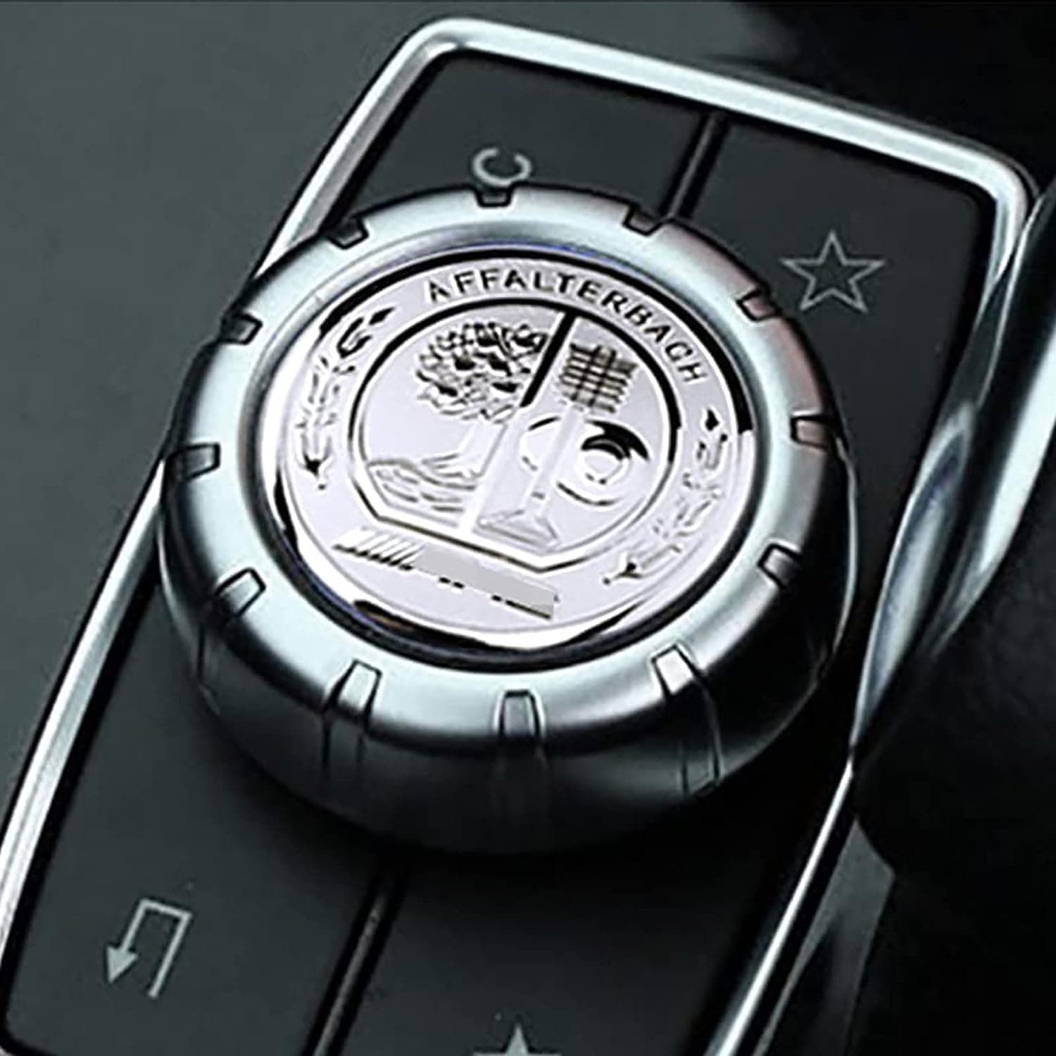Excefore Metal Modified Center Console Multimedia Control Button Knob Trims Cover Decals Emblems Stickers for Mercedes Benz A B E GLK GLA CLA GLE ML GL Class (29mm Knob, Sliver)