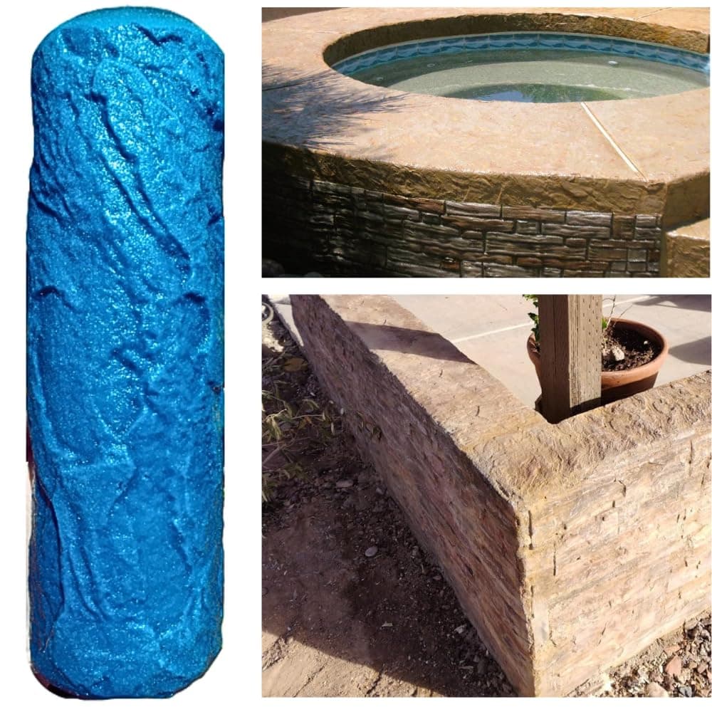 The Original Weathered Flagstone, Concrete Roller Stamp, Stone Texture Roller, Concrete Roller Stamp, and Masonry Form, for decorative concrete patios, driveways, walkways, water features, etc. by SBC