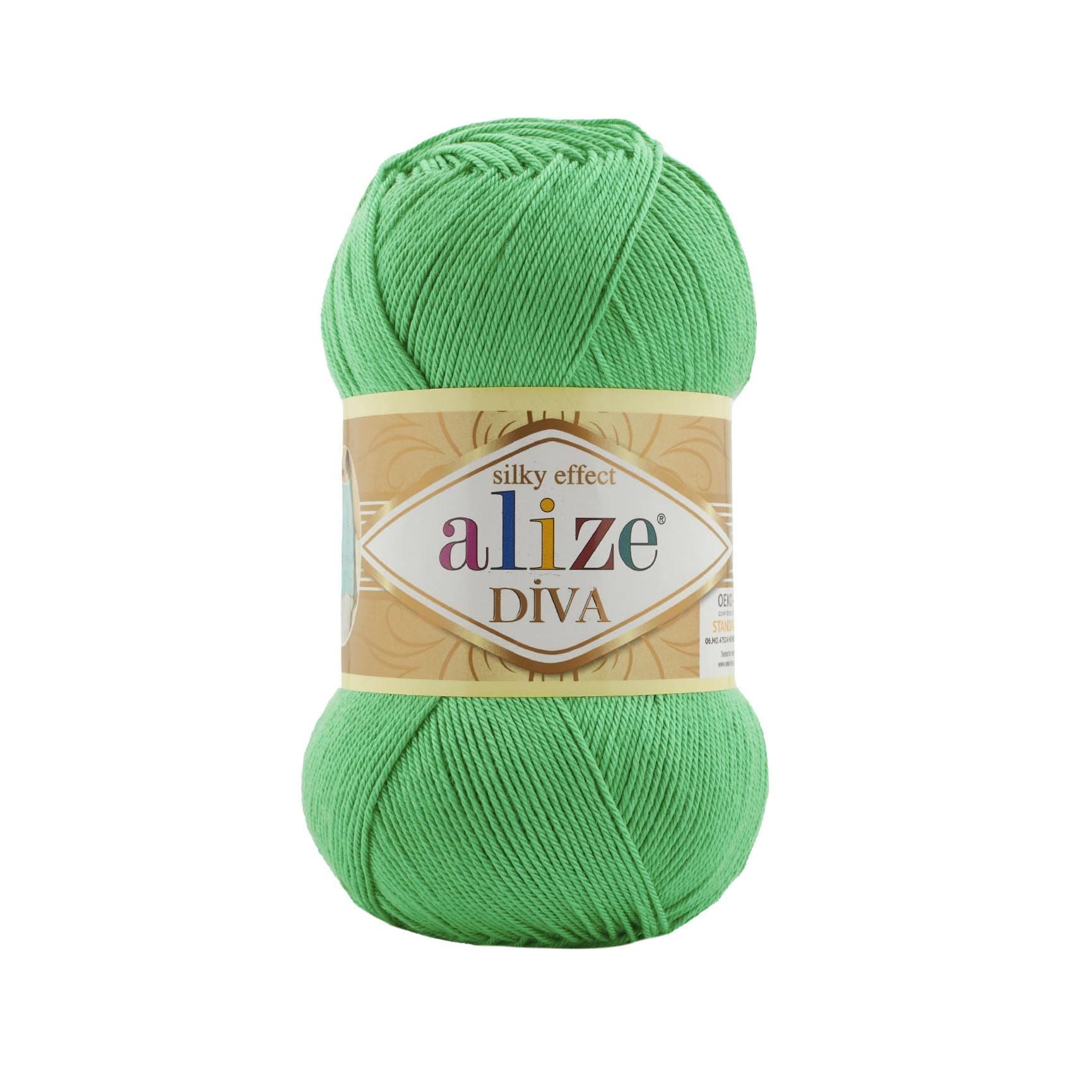 Alize Diva Silky Effect Hand Knitting Yarn 1PC (Color Spring Green no. 778)