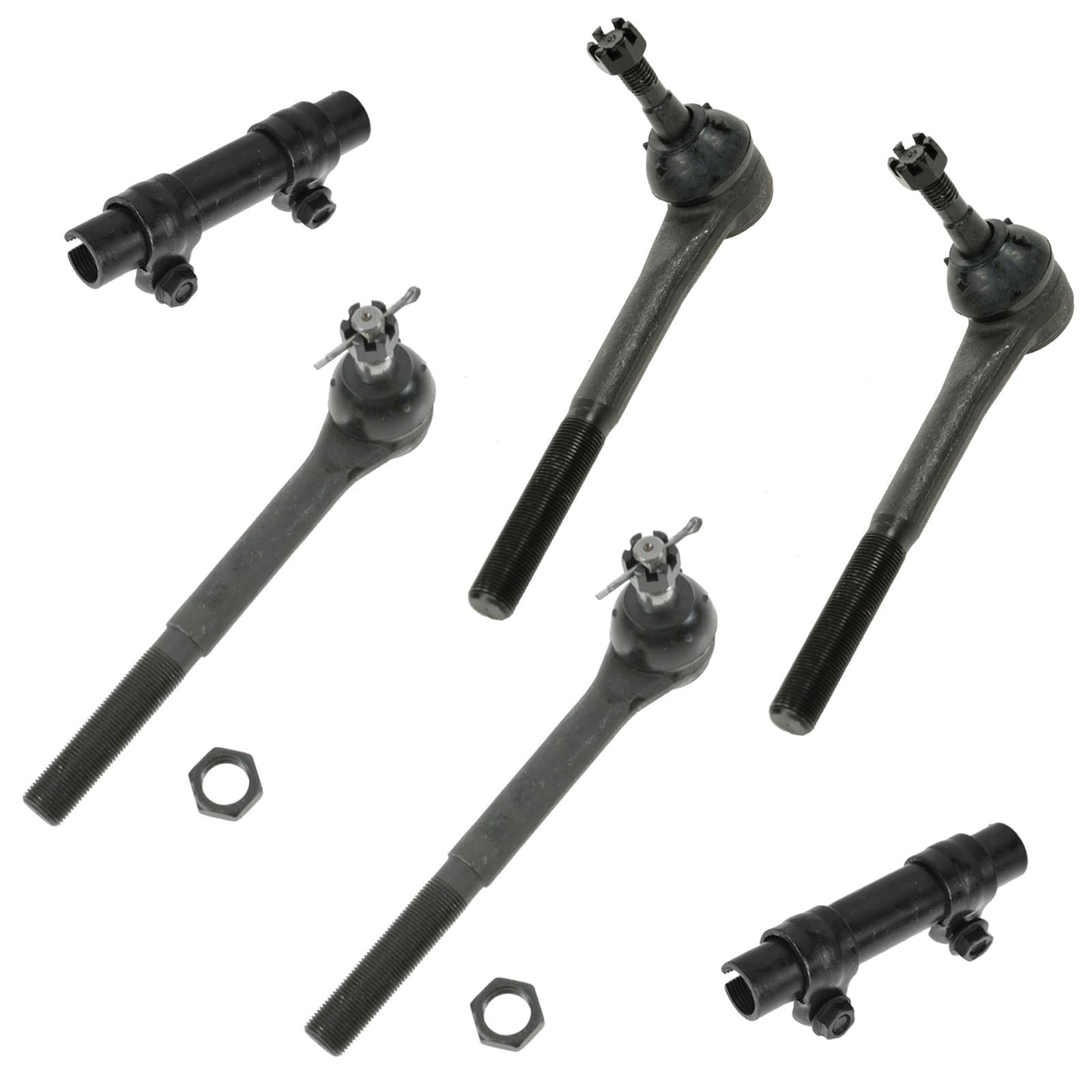 Front Steering Tie Rod End Inner Outer Adjusting Sleeve Kit Set 6pc for 2WD
