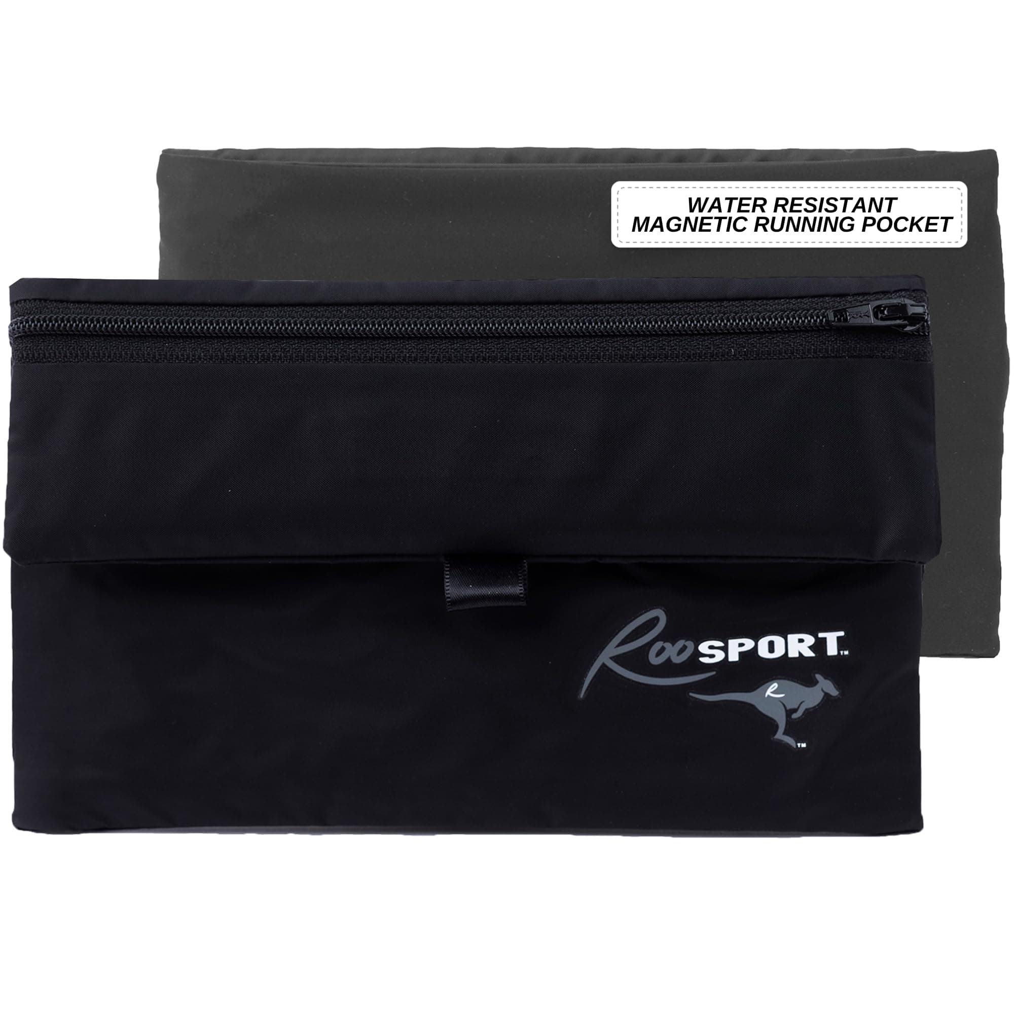 RooSportPlus Magnetic Running Pouch - Securely Carry Essentials While Running - Gray, Large