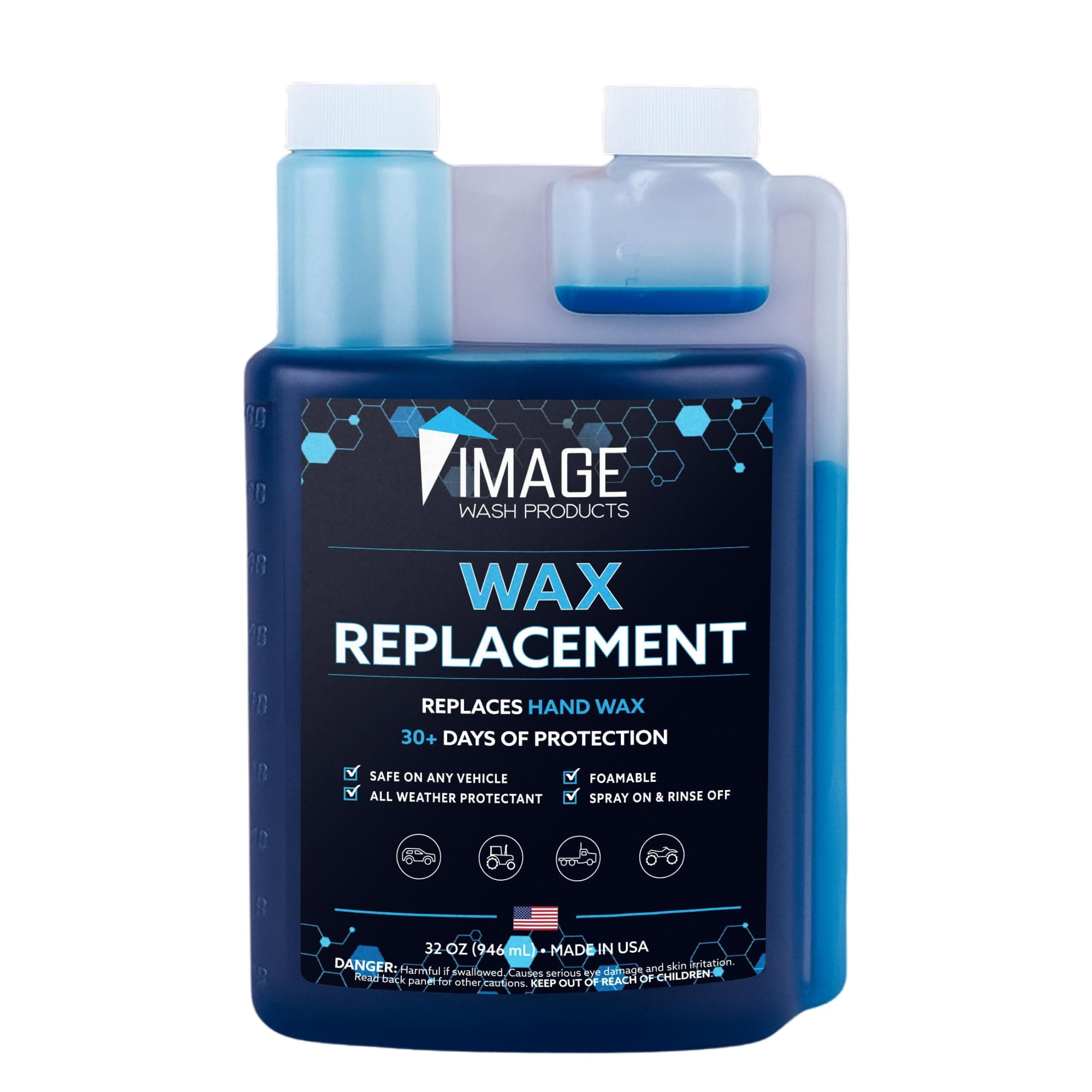 Image Wash Products Wax Replacement (Foamable) - Protectant for Any Size Vehicle. Foam On/Rinse Off