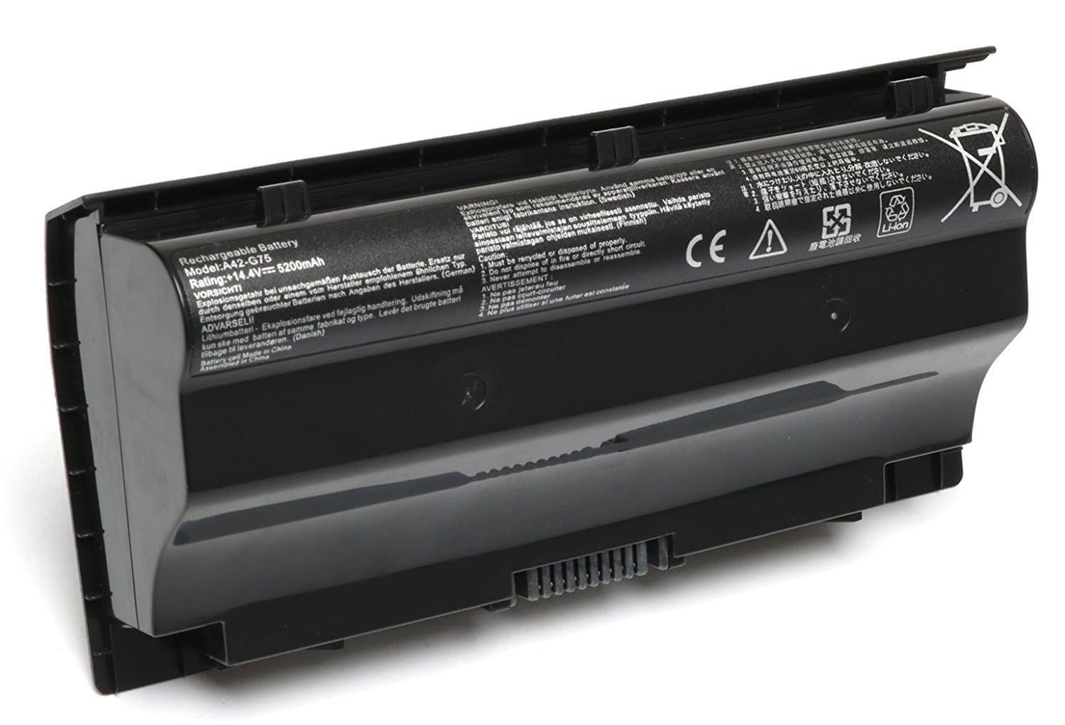 Ding A42-G75 8 Cell Replacement Laptop Battery Compatible with ASUS A42-G75 Series G75VM 3D G75VW 3D G75VX 3D G75V G75VX G75VM G75V G75VW 3D (74Wh 5200mAh 14.4V 18 Month Warranty)
