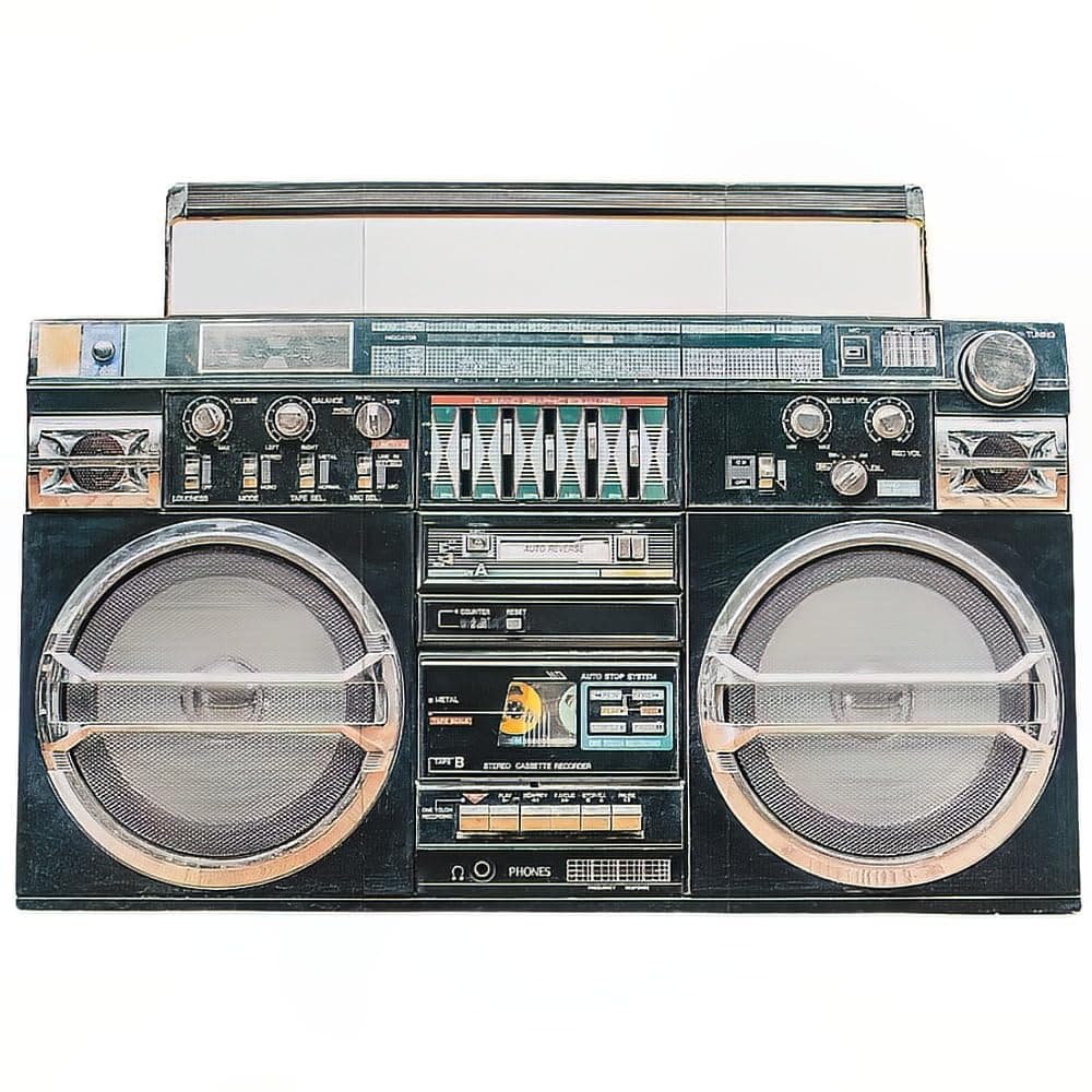 Fun Express Awesome 80's Boom Box Stand Up - Over 4 feet Long - I Love The 1980's Party Decor - 1 Piece - Brown