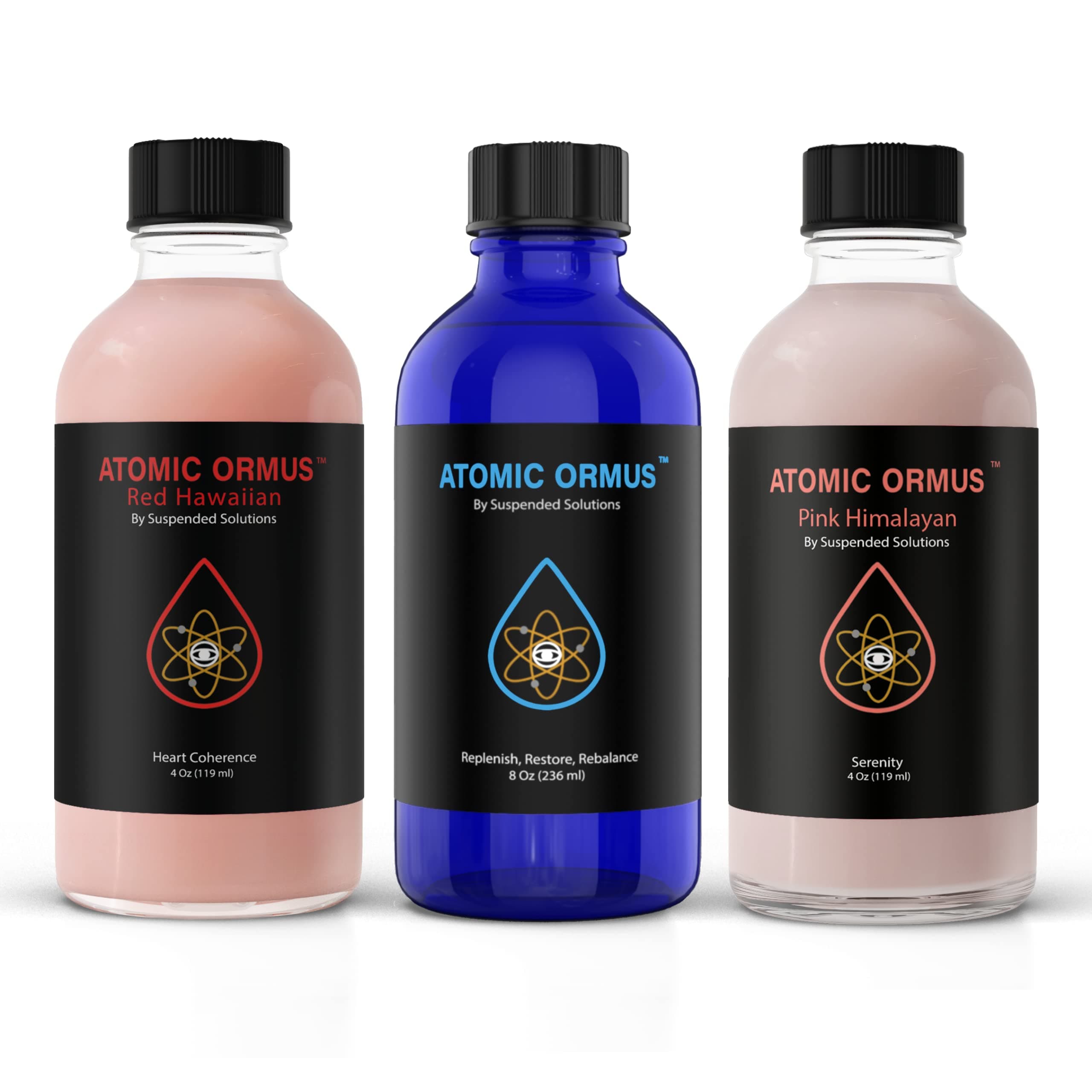 Atomic ORMUS 4oz + Atomic ORMUS RED 4oz + Amoic ORMUS Pink 4oz Bundle