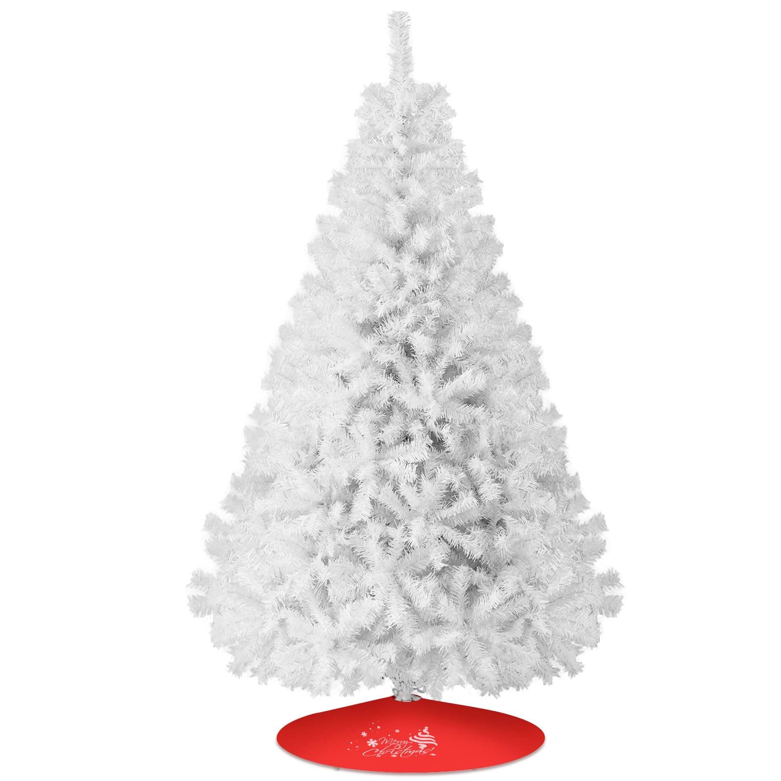 Christmas Tree 7FT/8FT Artificial Tree, Foldable Metal Stand for Holiday Christmas Decoration (White, 8FT)