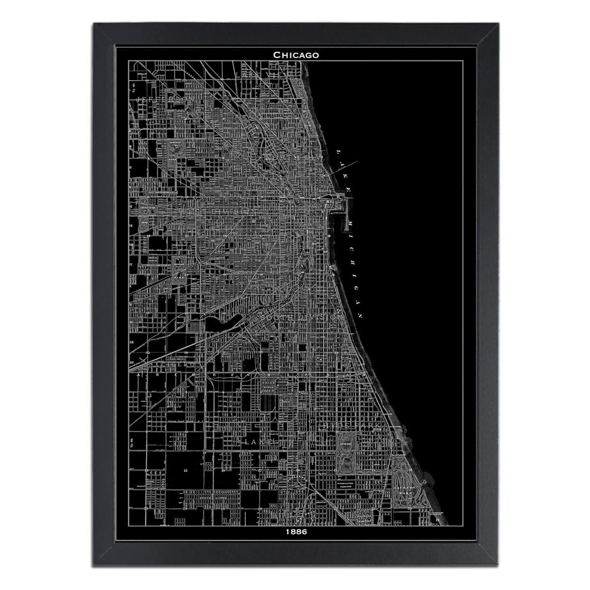 Custom Chicago Wall Map. Perfect Wall Decor for Your Living Room or Office